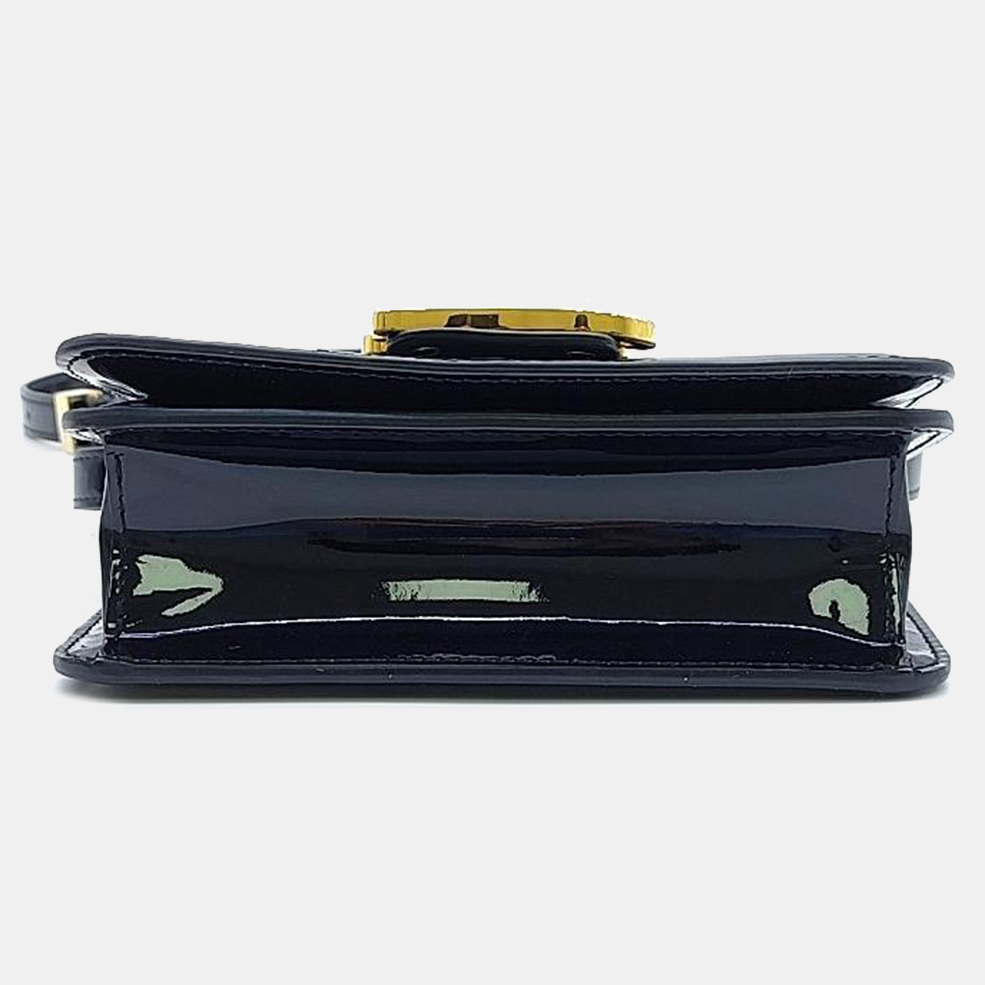 Fendi Black Patent Leather Karligraphy Small Crossbody Bag