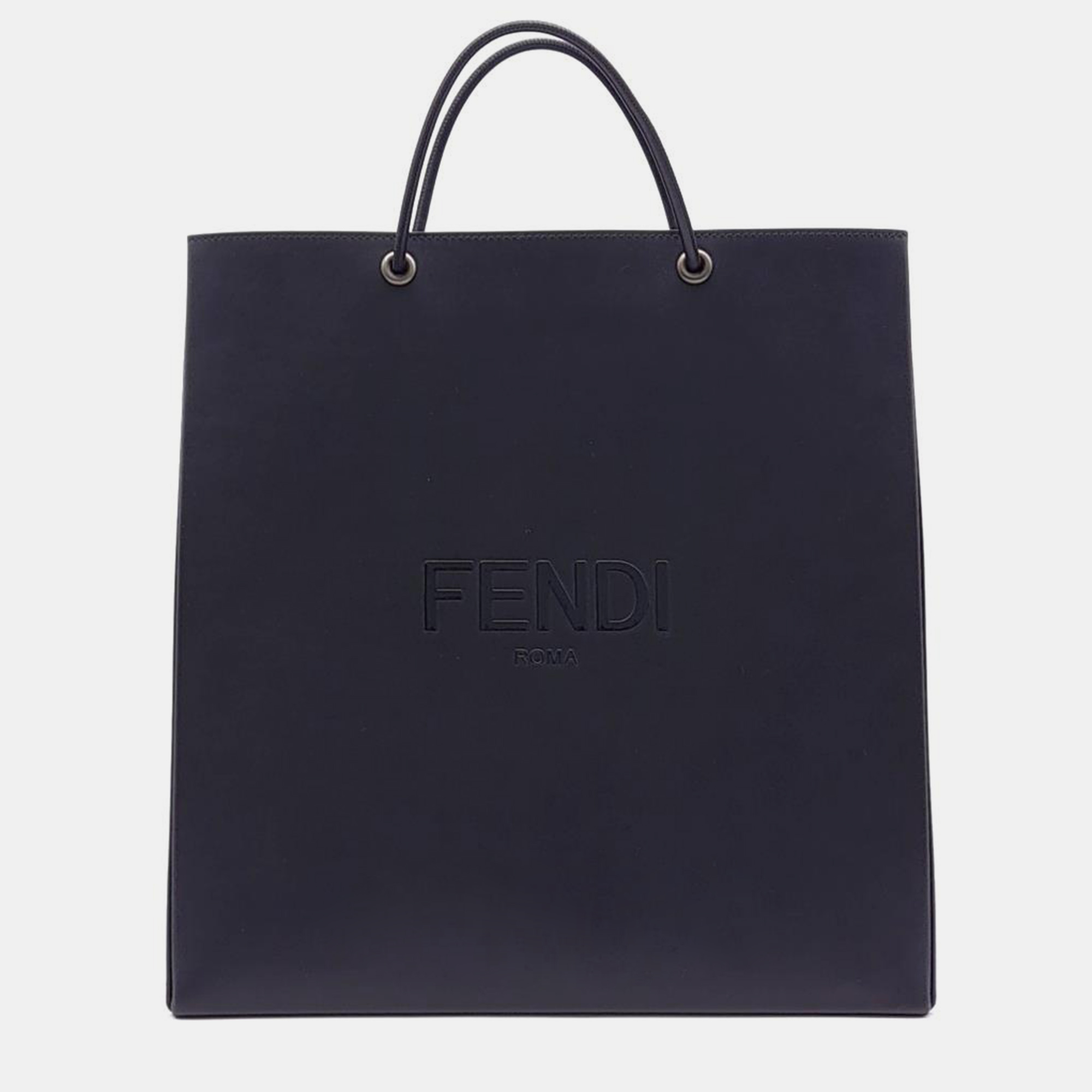 Fendi Black Leather Tote Bag