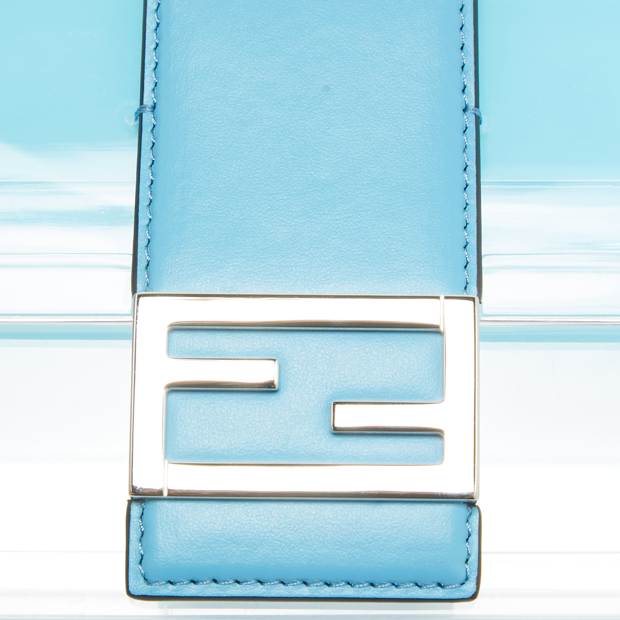 Fendi Ombre Blue Plexiglass And Leather Mini Trunk Baguette