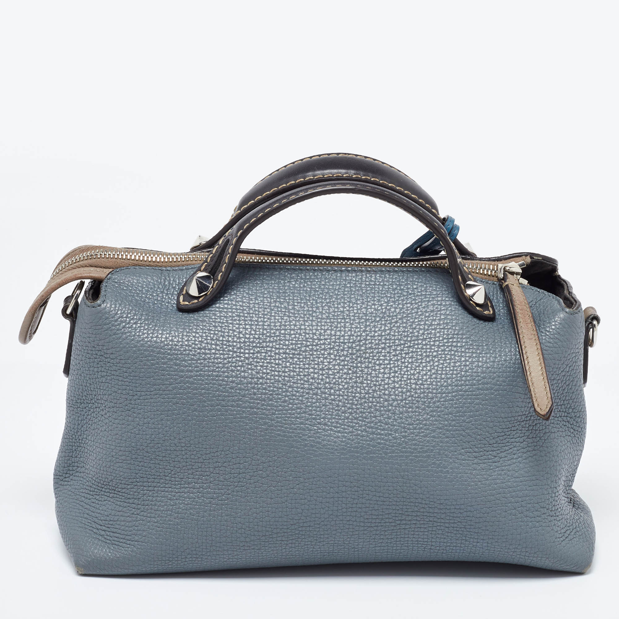 Fendi Blue/Beige Leather Medium By The Way Bag