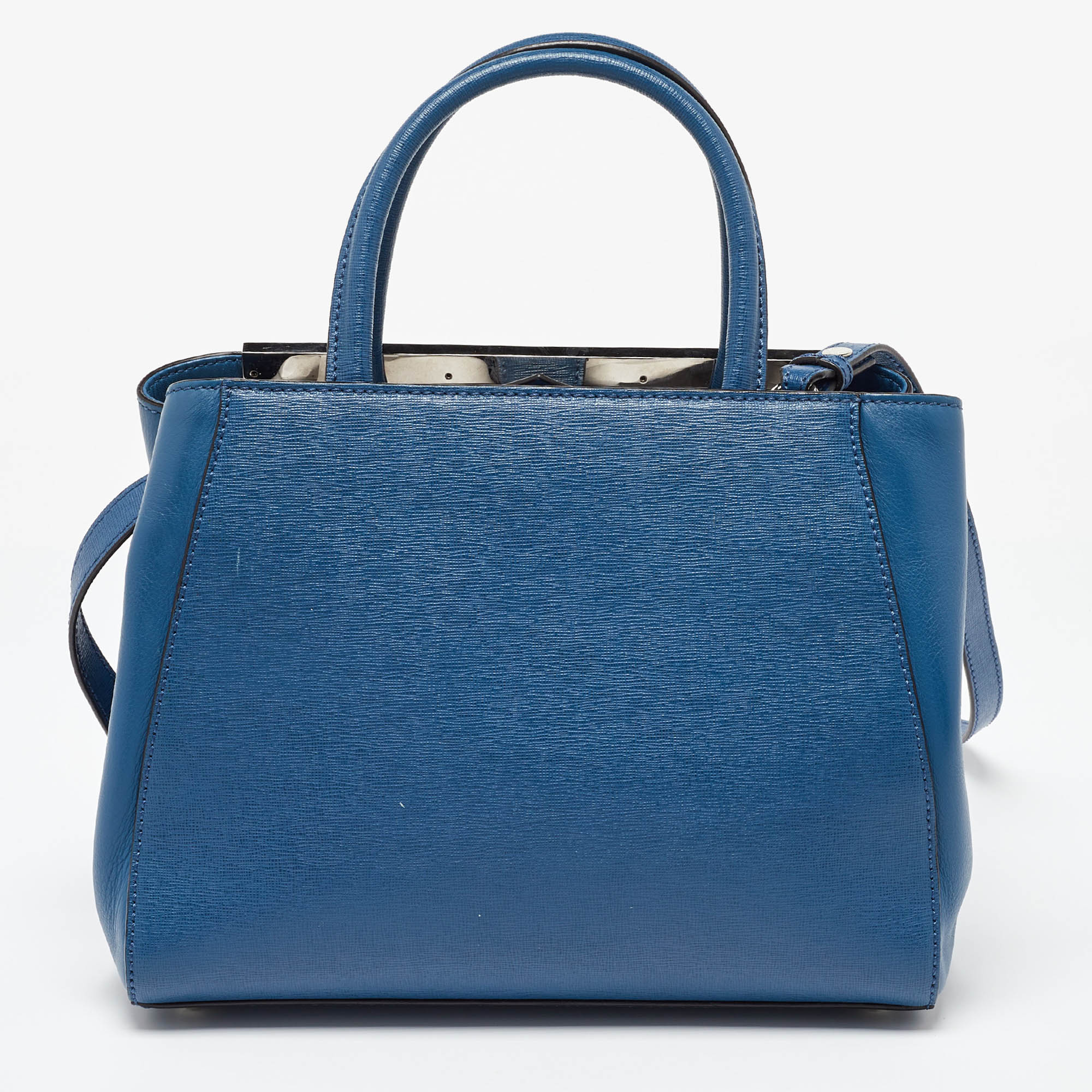 Fendi Blue Leather Petite Sac 2jours Tote