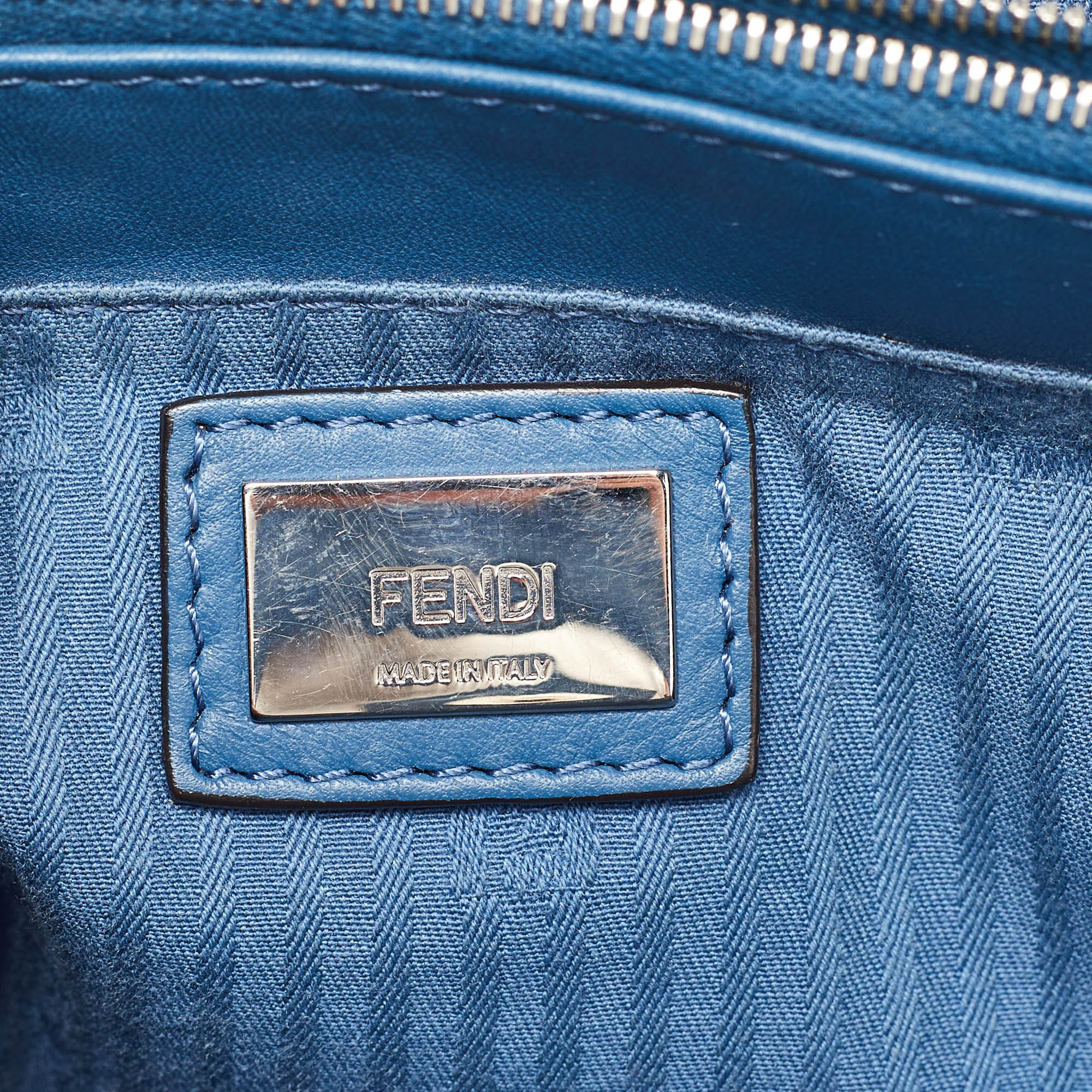 Fendi Blue Leather Petite Sac 2jours Tote