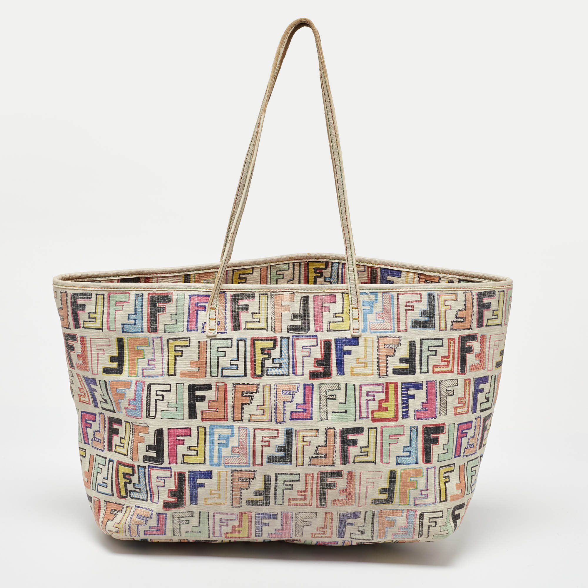 Fendi Multicolor Zucca Coated Canvas Large Roll Tote