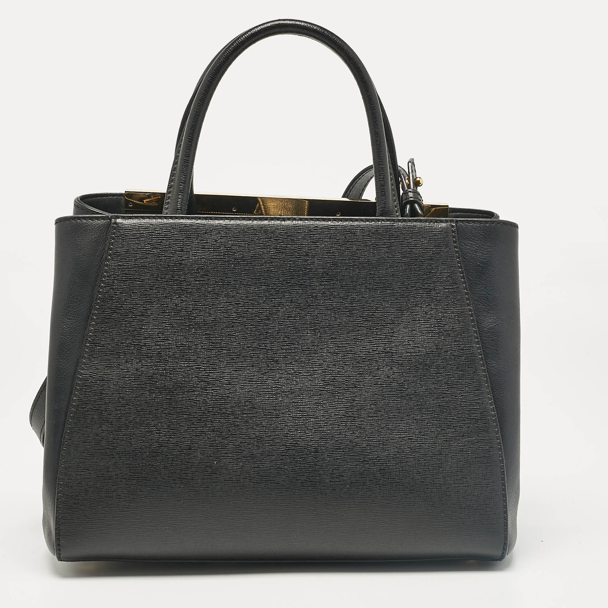 Fendi Black Leather Small 2Jours Tote