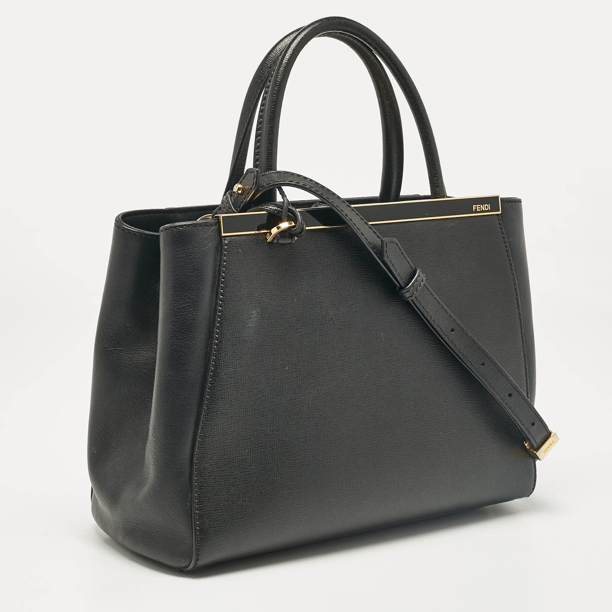 Fendi Black Leather Small 2Jours Tote