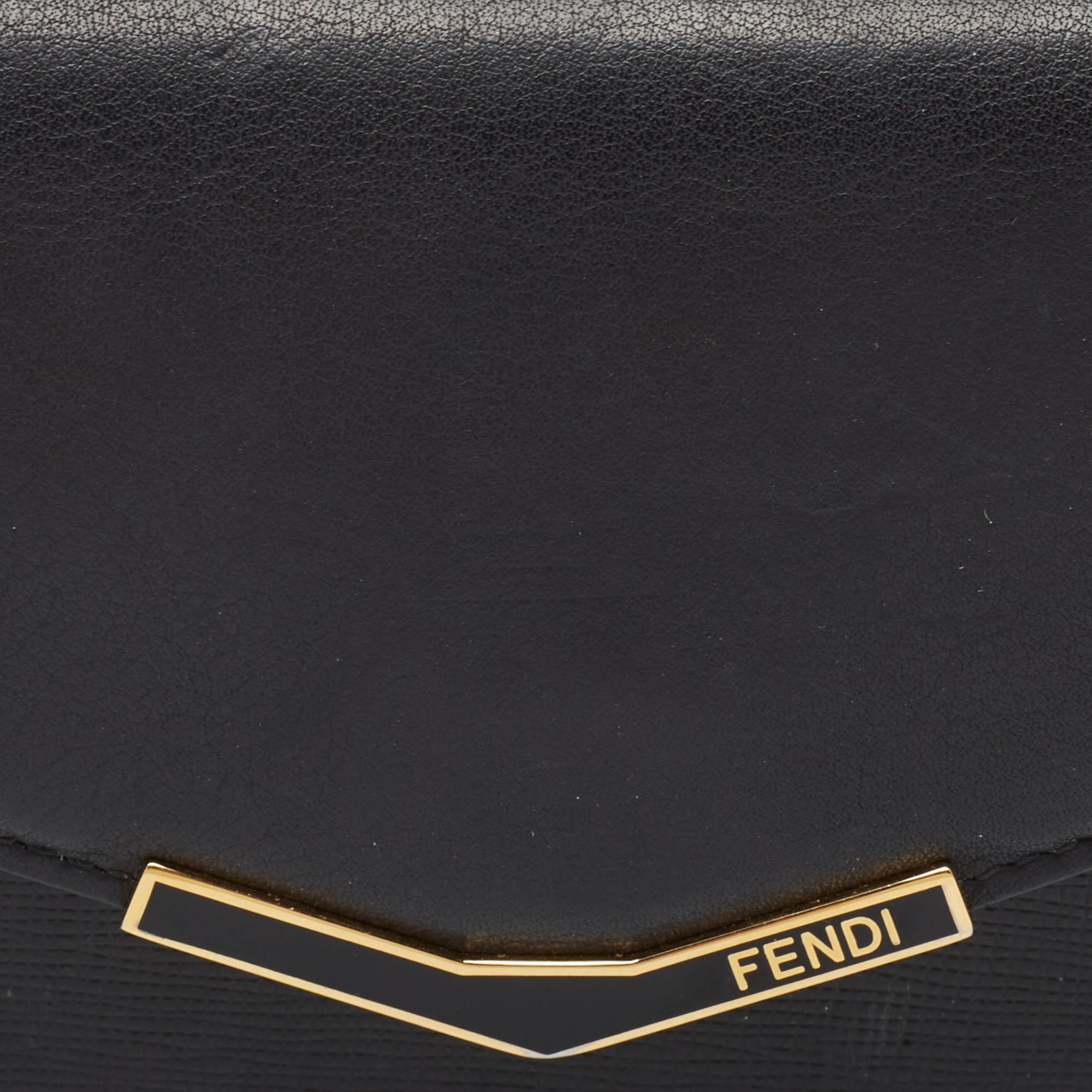 Fendi Black Leather 2Jours Continental Wallet