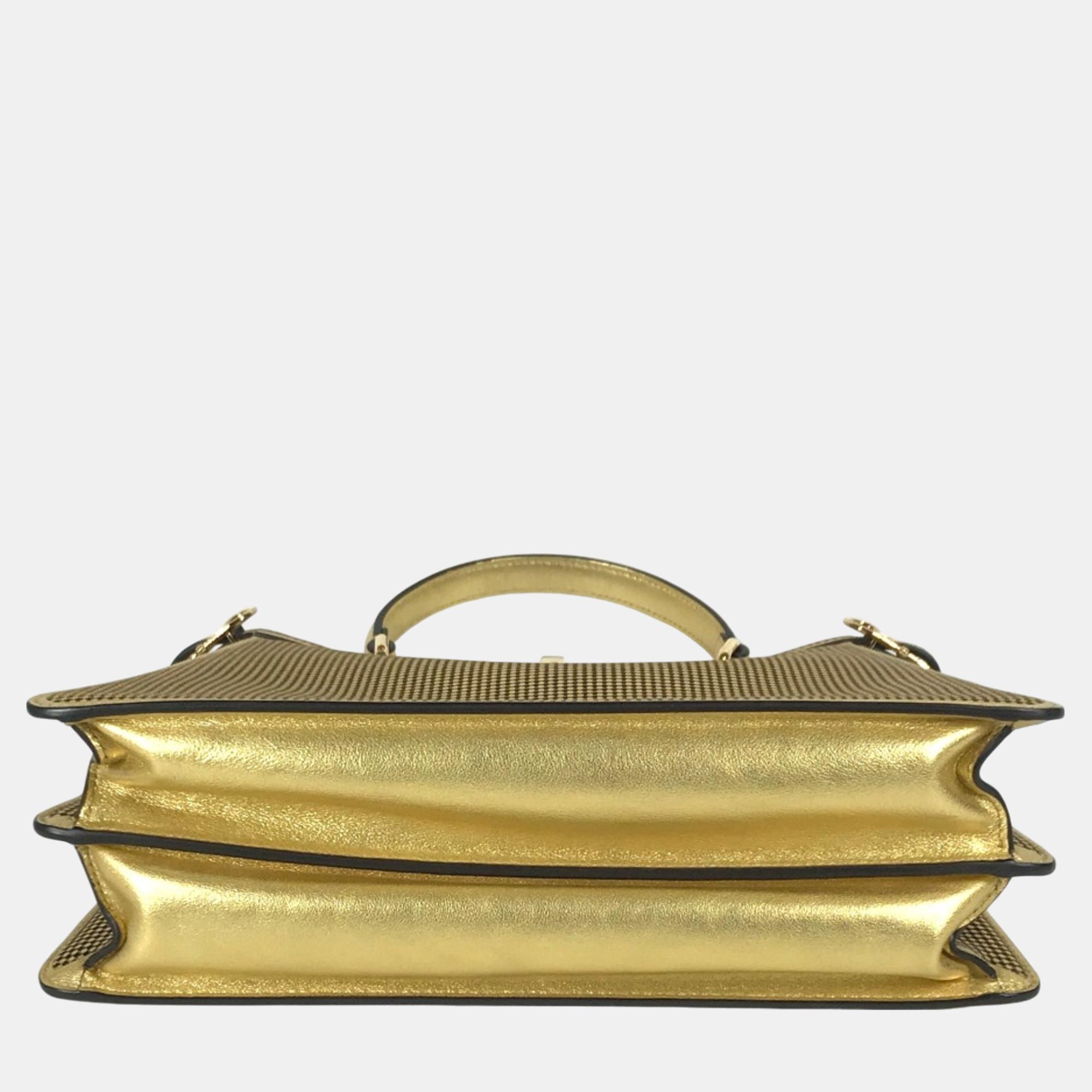 Fendi Gold Pink Versace Shoulder Bag