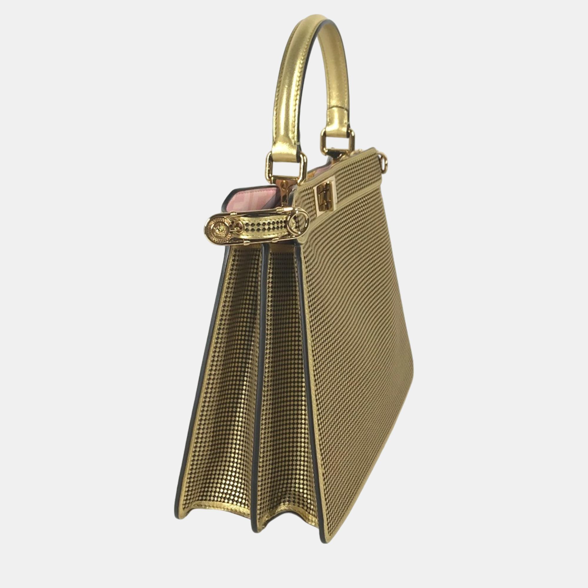 Fendi Gold Pink Versace Shoulder Bag