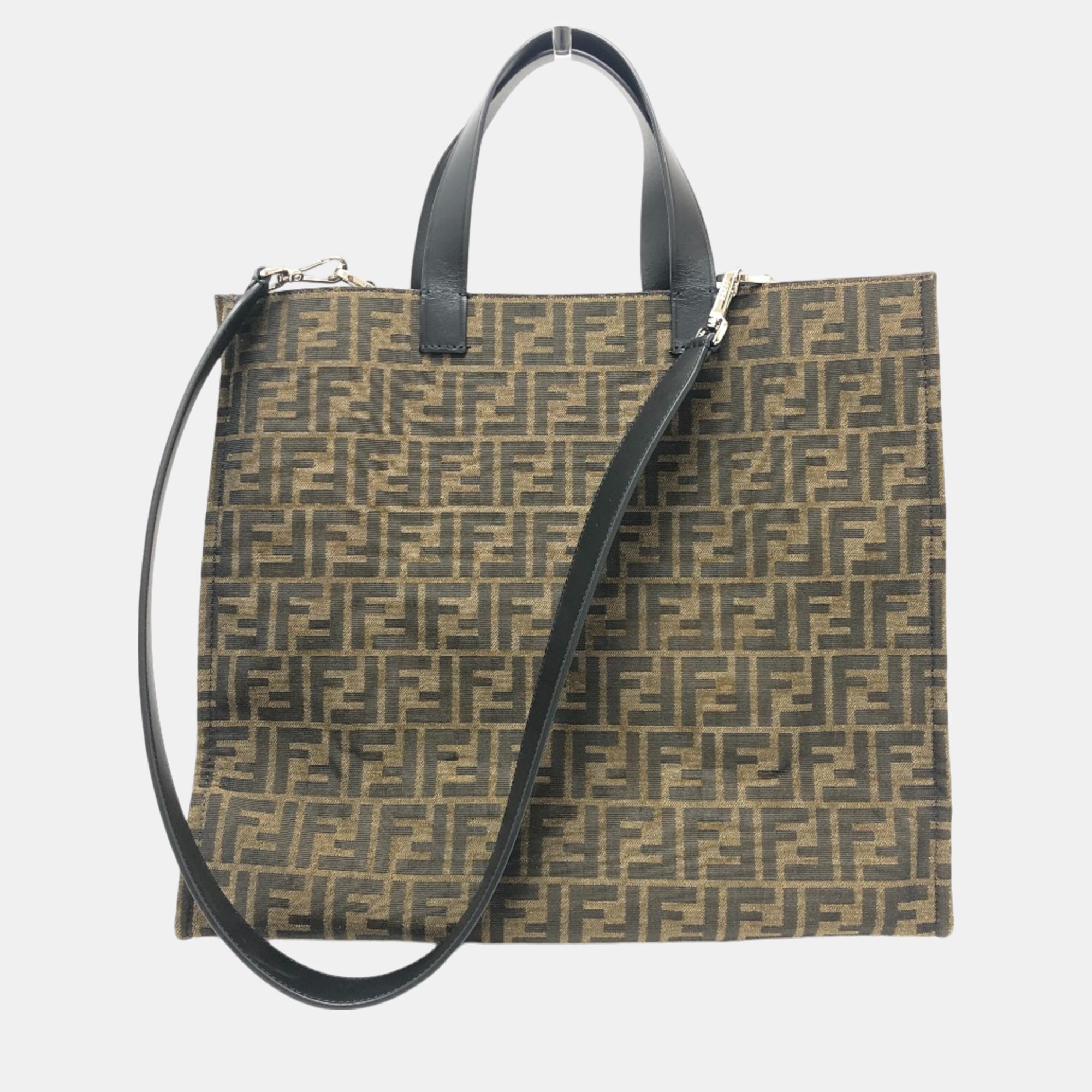 Fendi Brown Zucca Tote Bag