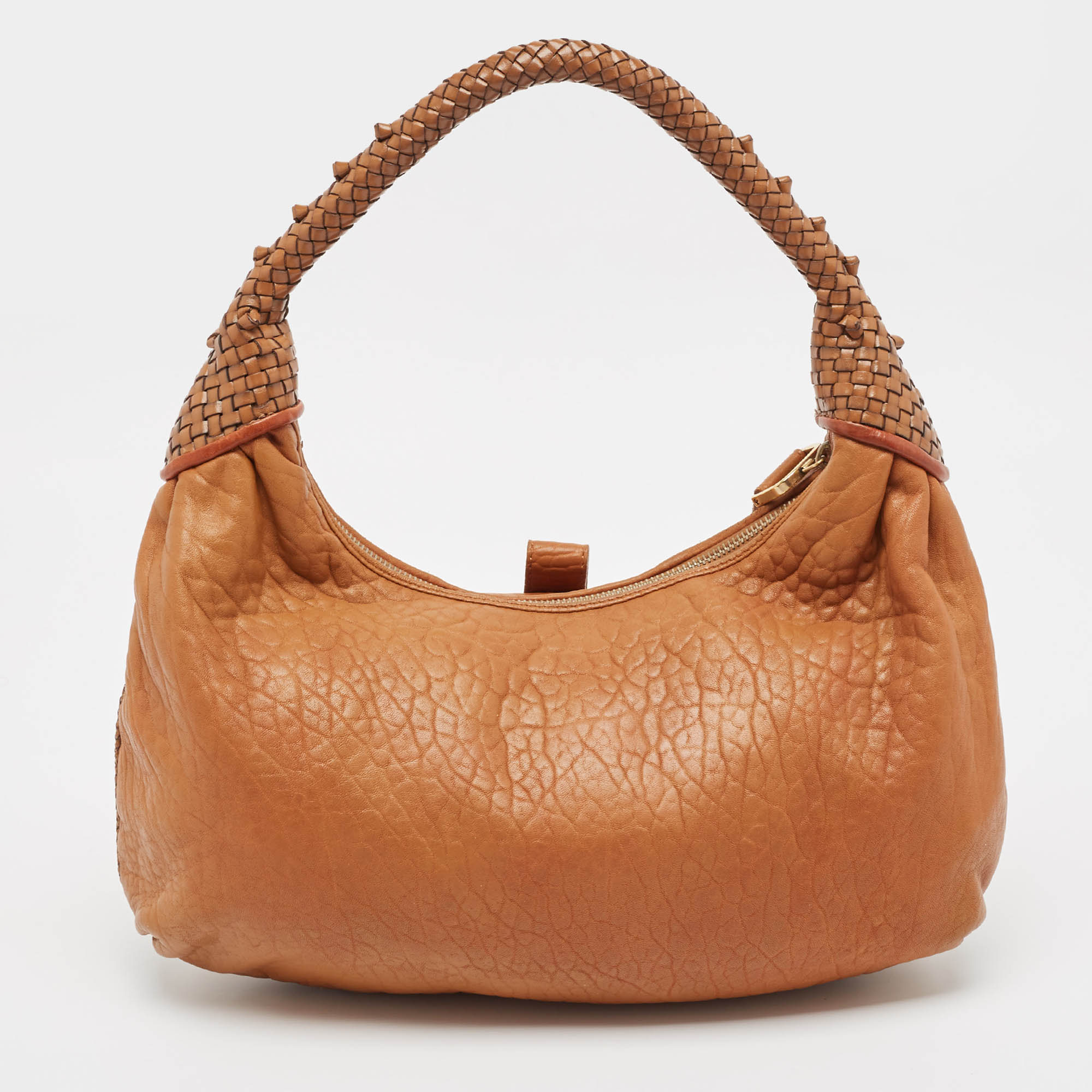 Fendi Brown Leather Spy Moro Hobo