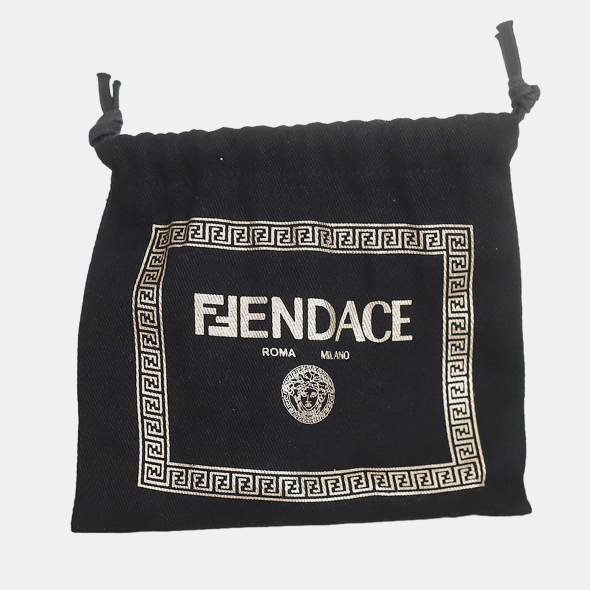 Fendi X Versace Gold Metal Fendace Nano Baguete Bag