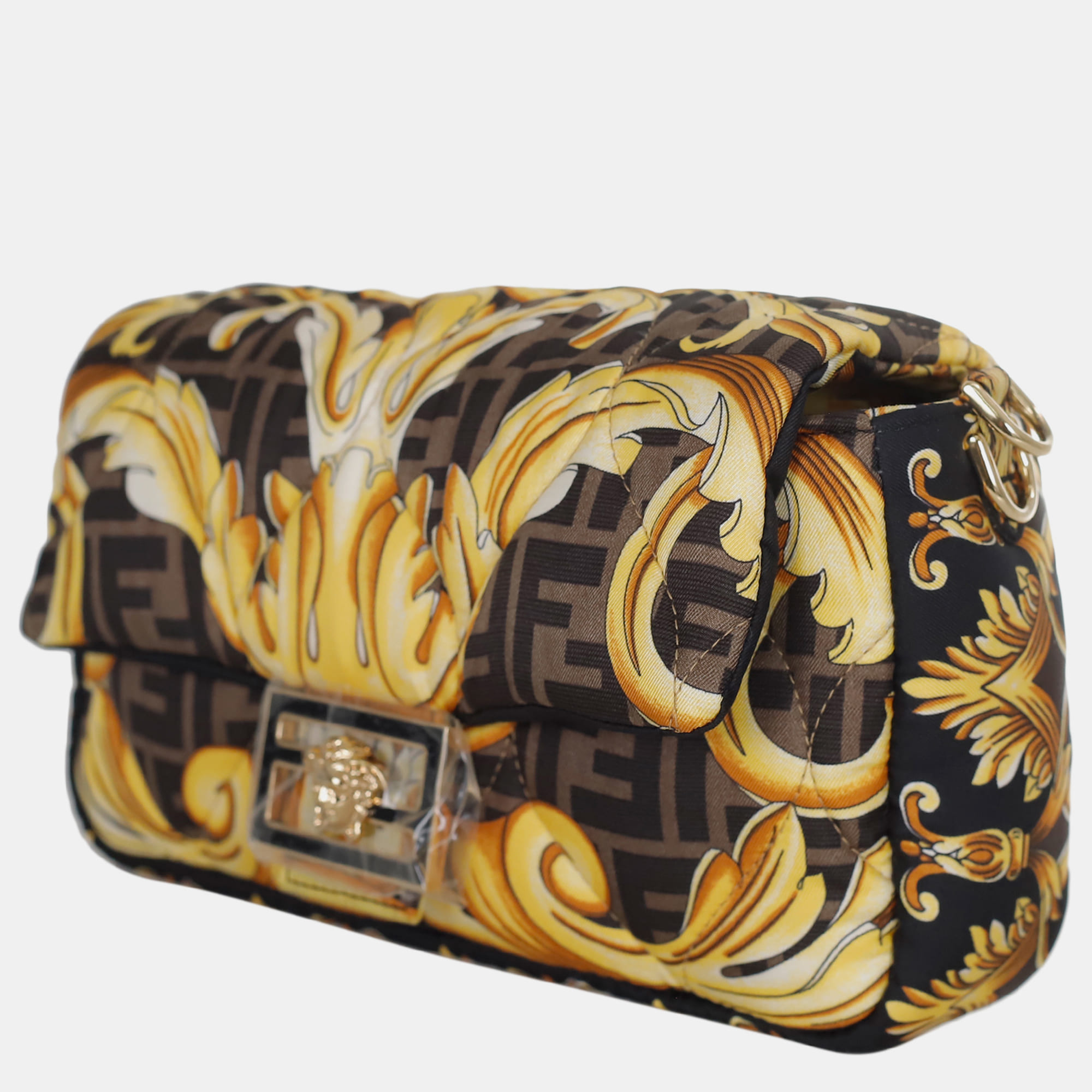 Fendi X Versace Brown/ Gold Fendace Baguette Bag