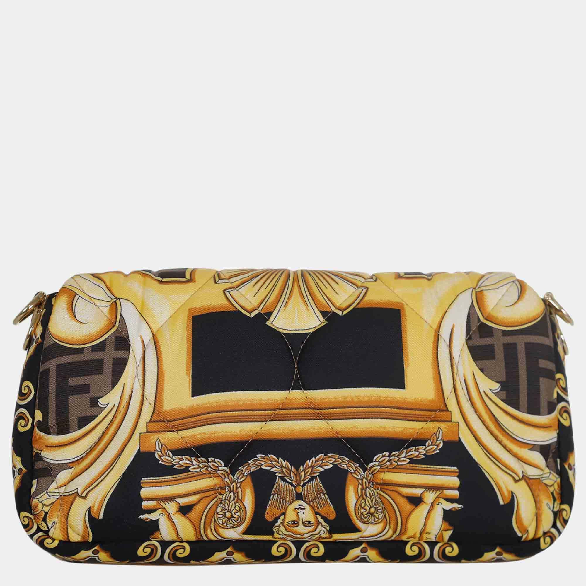 Fendi X Versace Brown/ Gold Fendace Baguette Bag