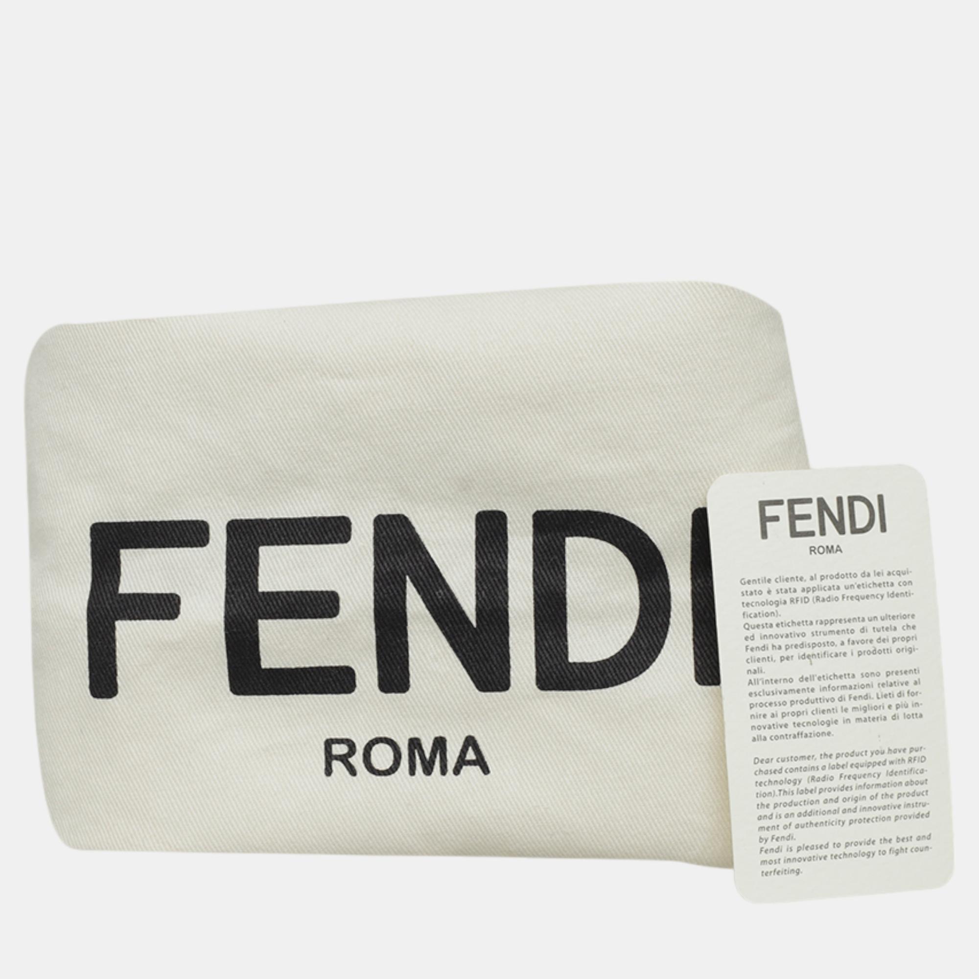 Fendi Maroon Leather Kan F Logo Chain Shoulder Bag