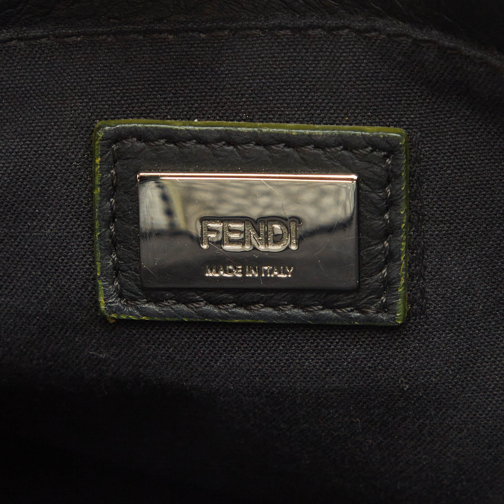 Fendi Black/Green Leather Petite Sac 2jours Tote