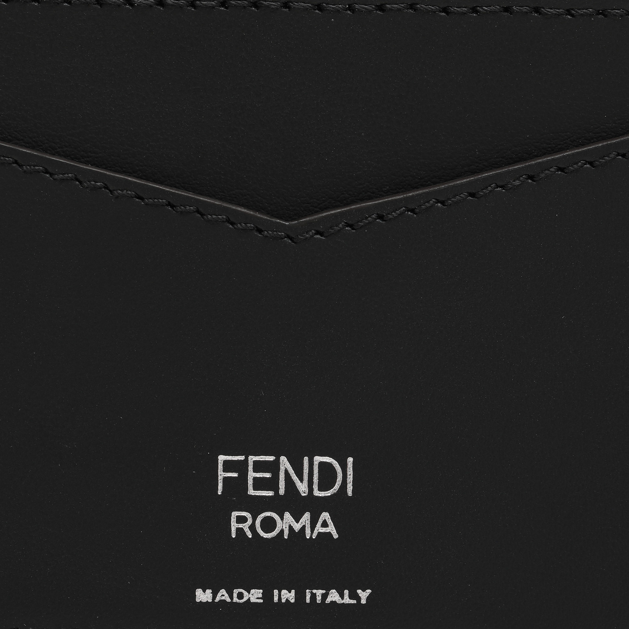 Fendi Black Coated Canvas And Leather Card Holder