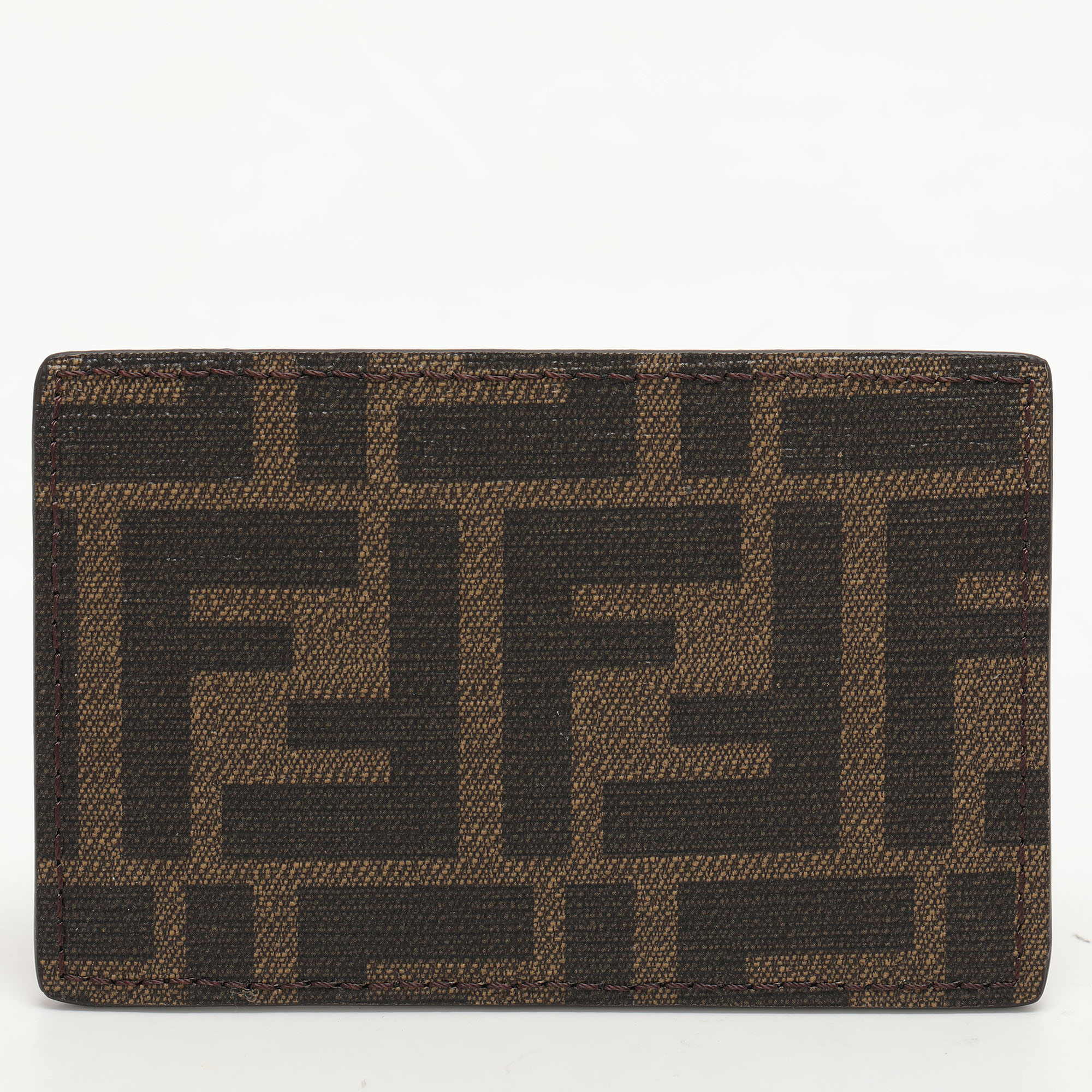 Fendi Black Coated Canvas And Leather Card Holder