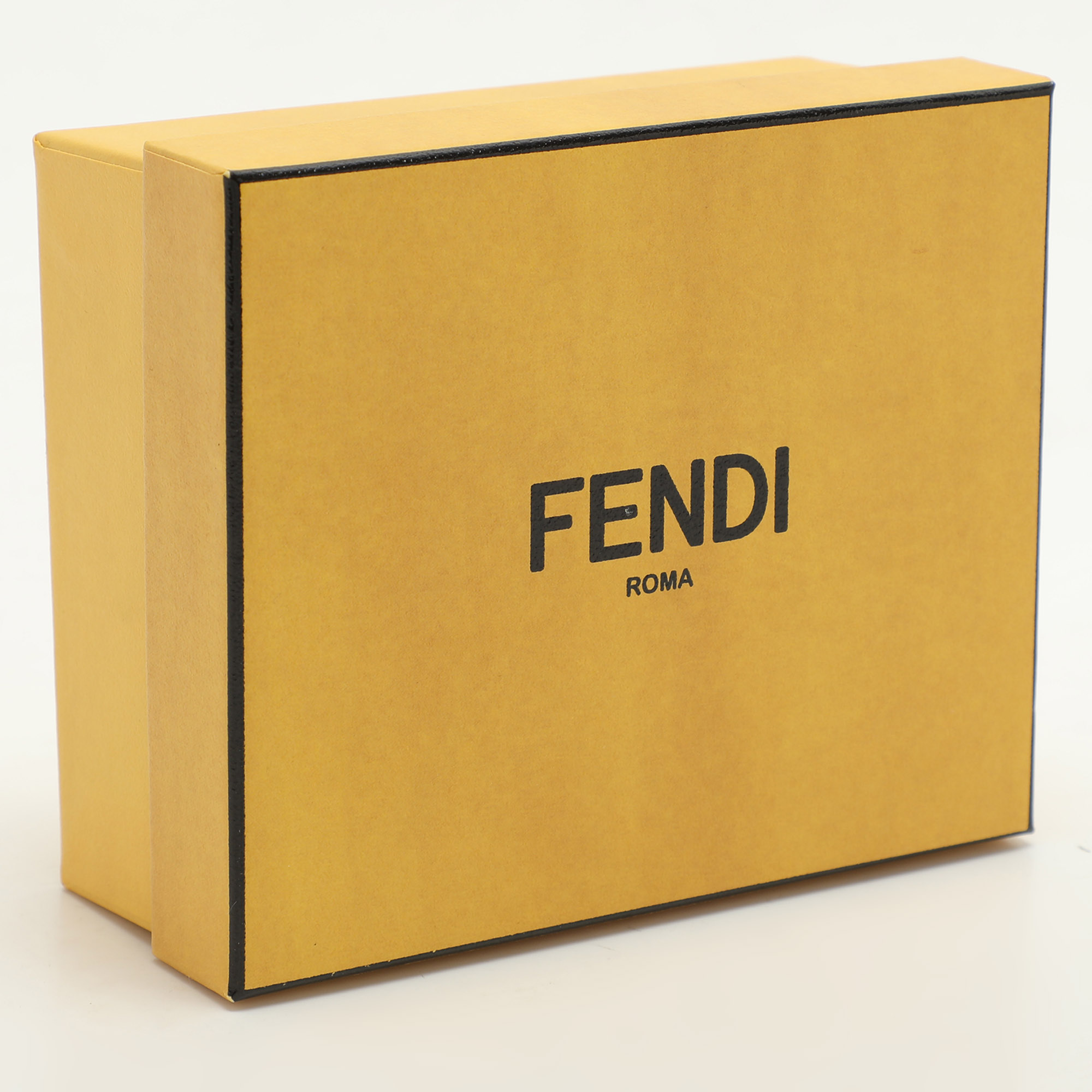 Fendi Black Coated Canvas And Leather Card Holder