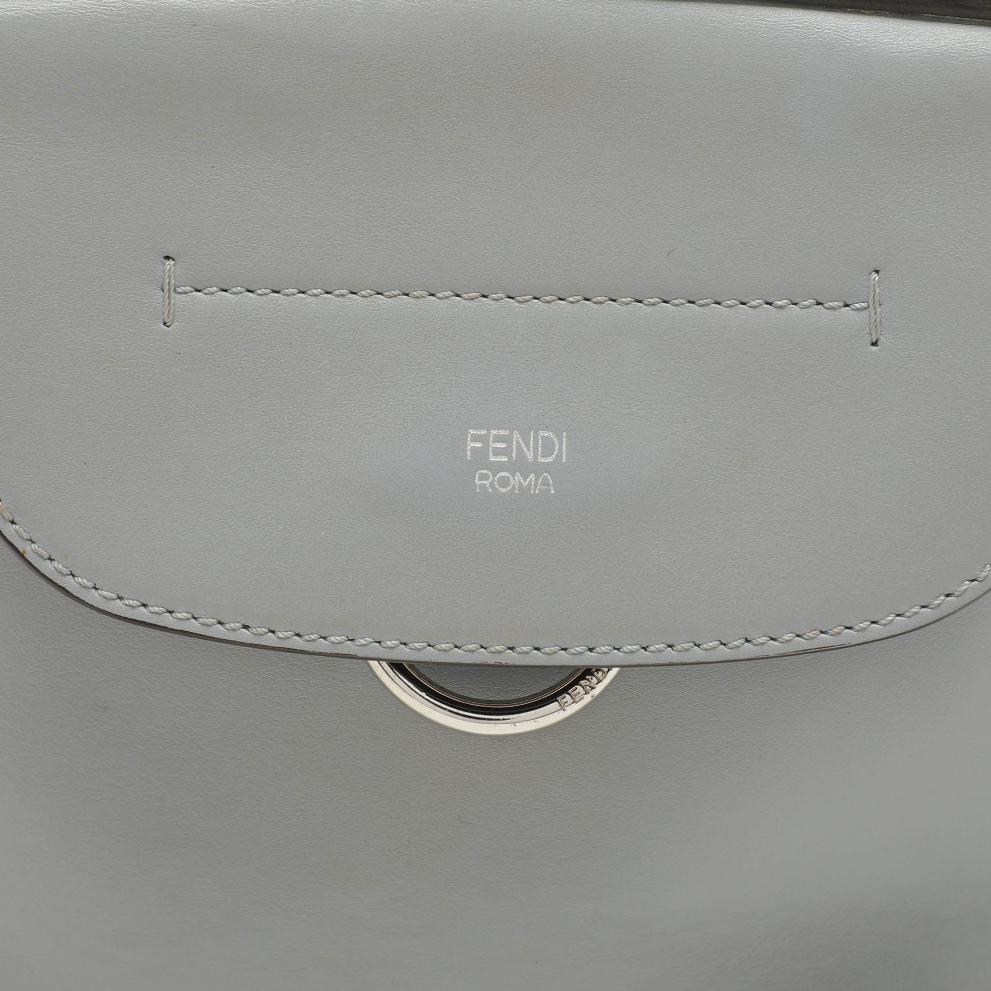 Fendi Grey Leather Back To School Backpack