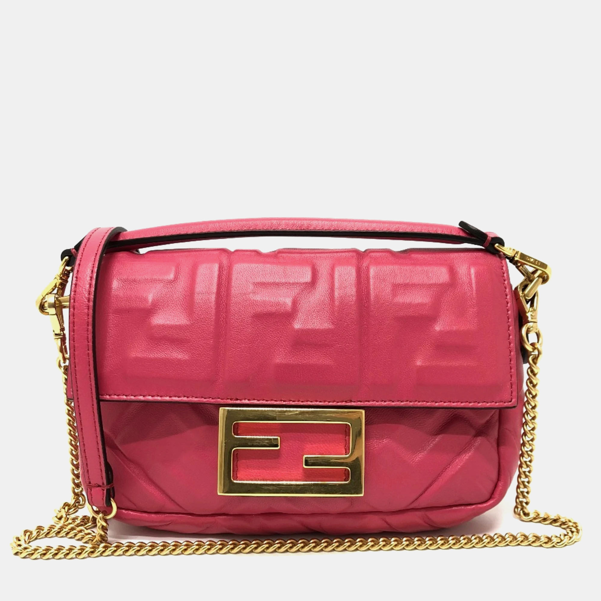 Fendi pink FF Chain bag