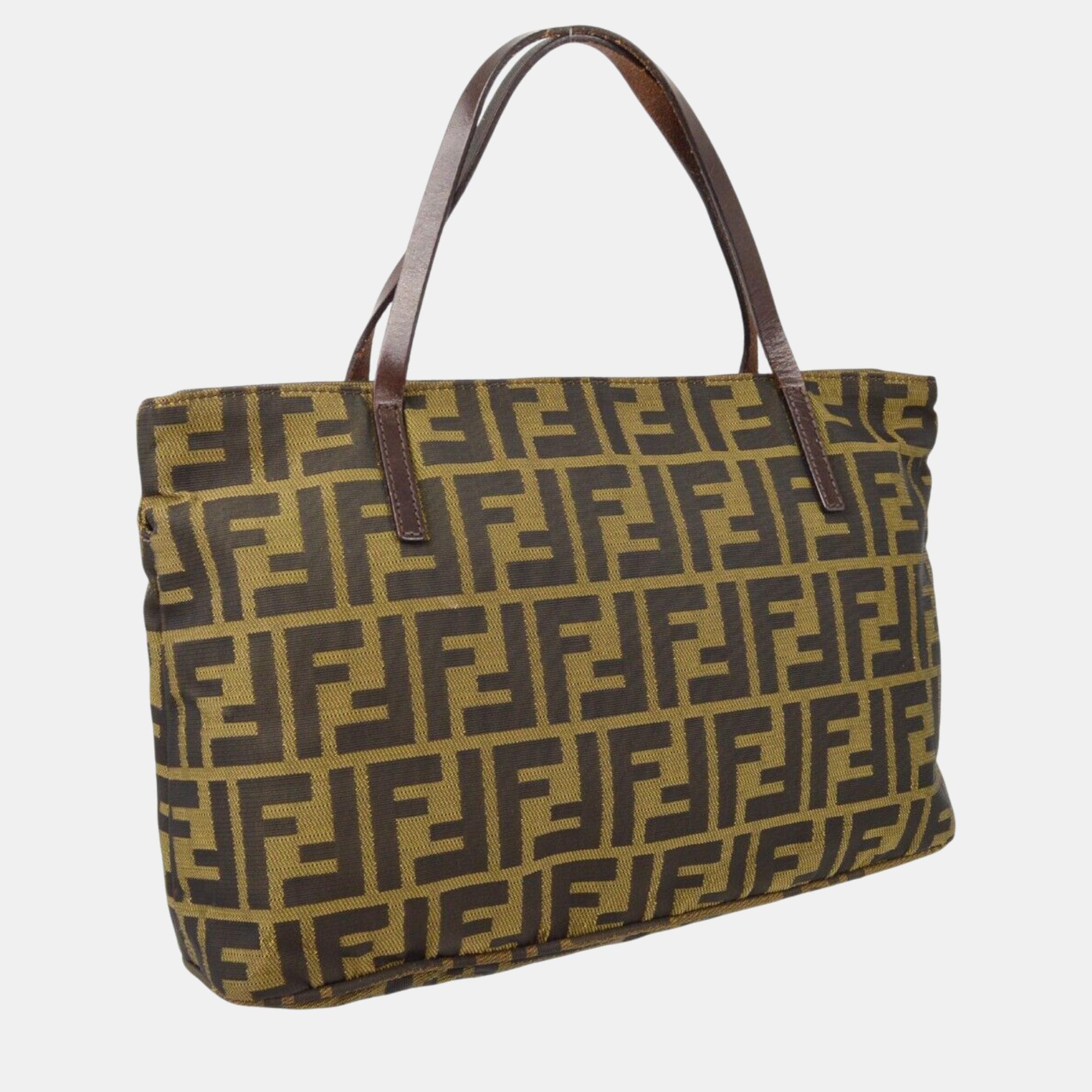 Fendi Brown Zucca Tote Handbag