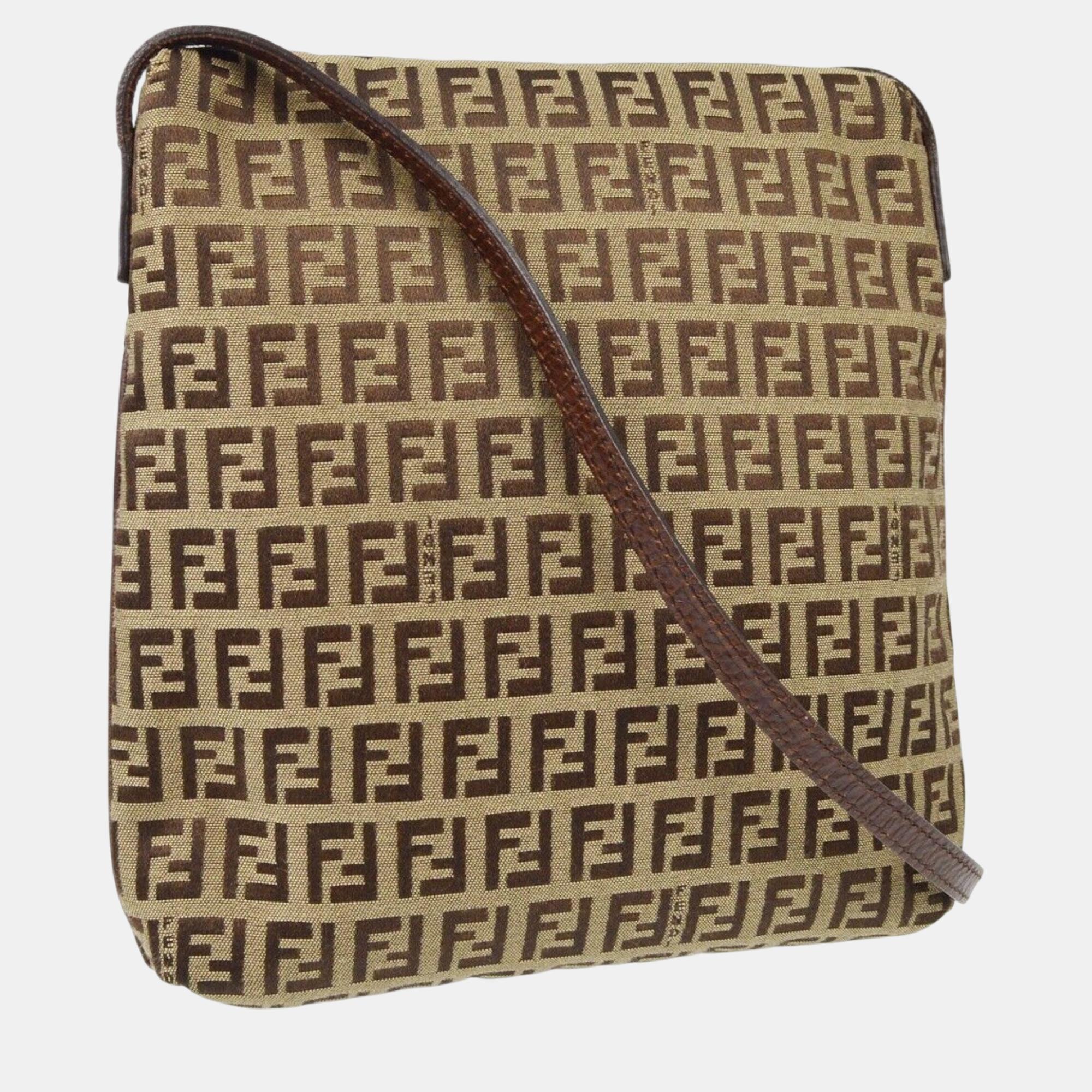 Fendi Brown Zucchino Crossbody Bag