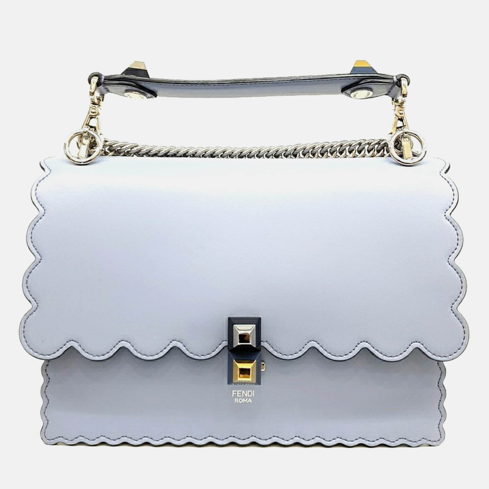 Fendi Blue Leather Fendi Can Eye Bag