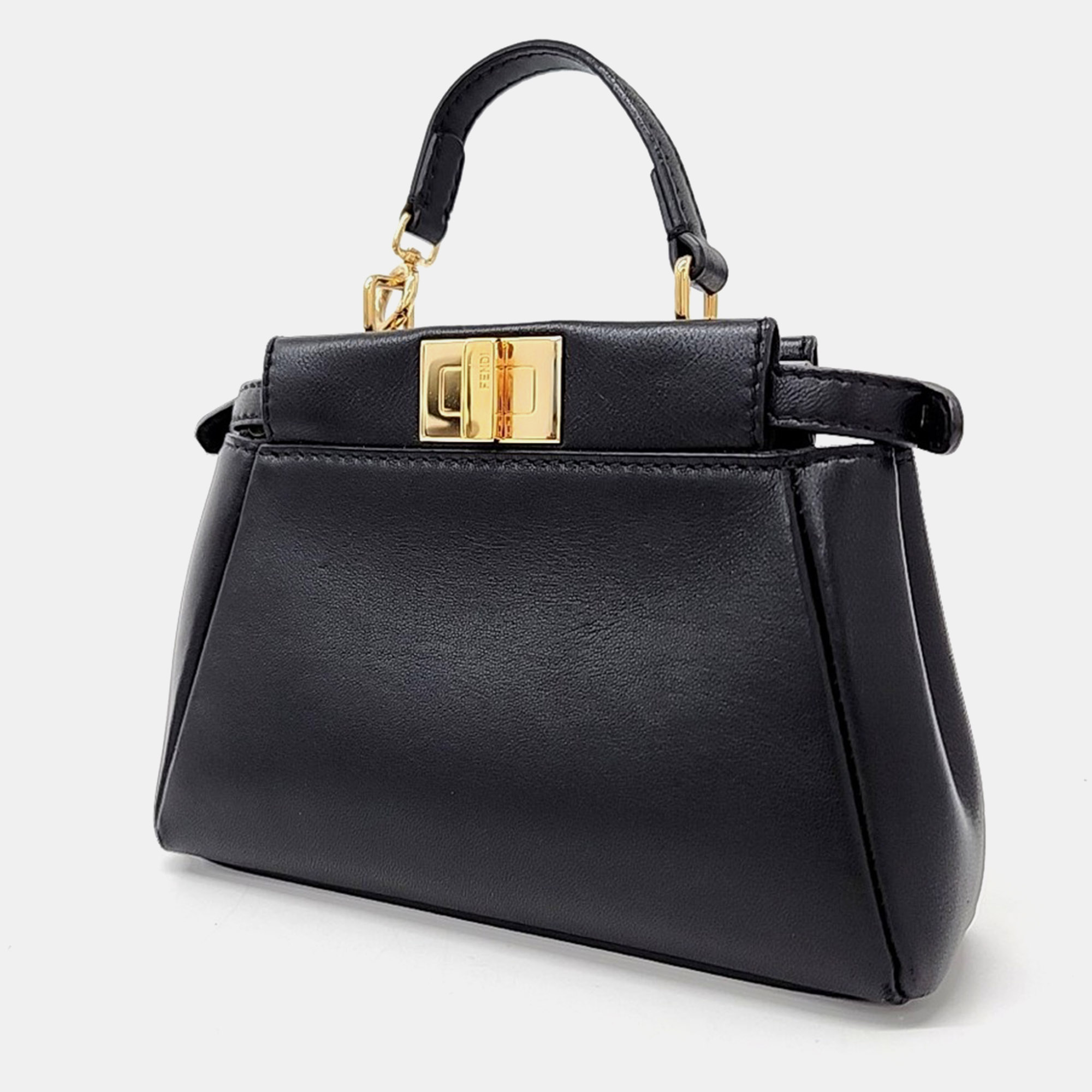 Fendi Black Leather Fendi Micro Peekaboo Bag