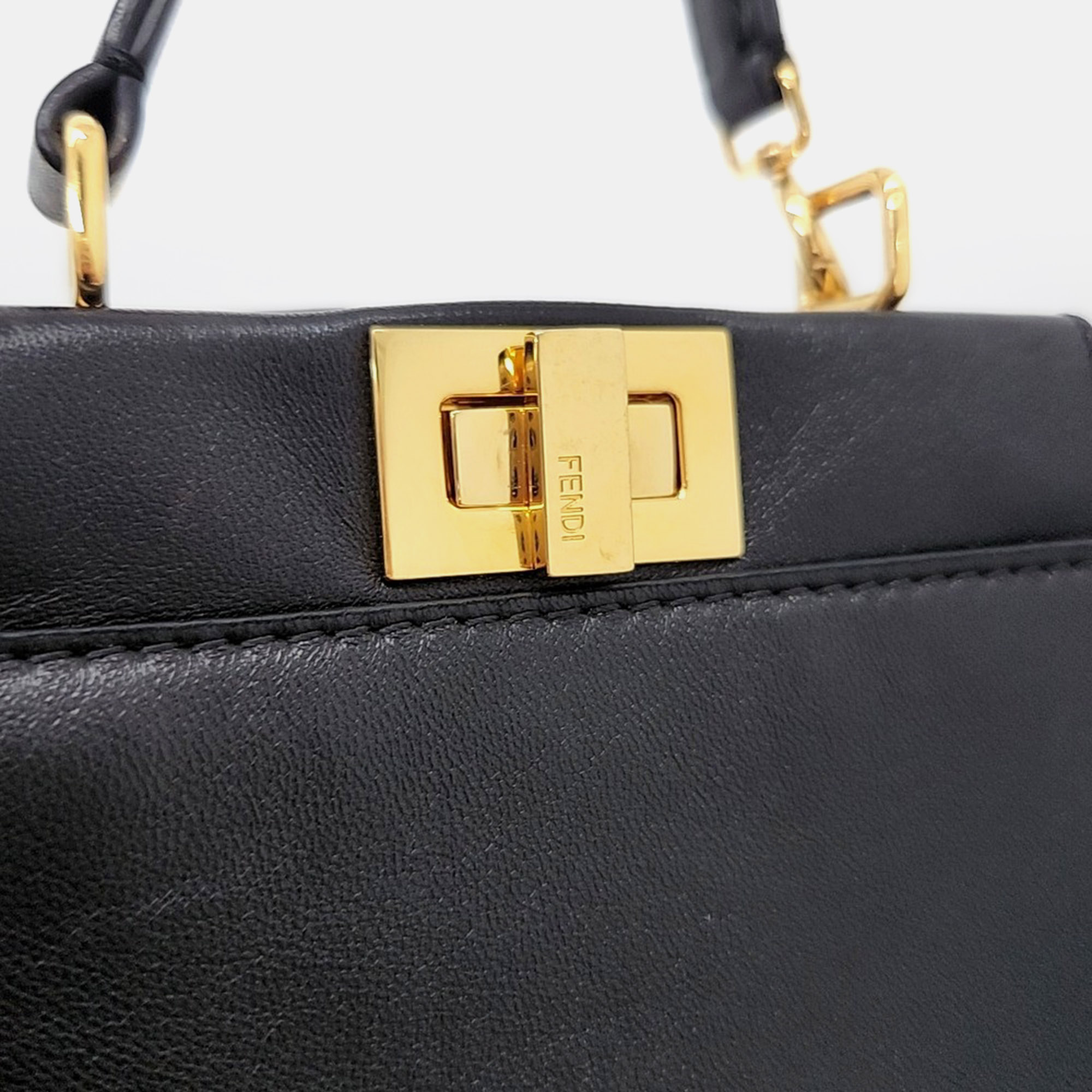 Fendi Black Leather Fendi Micro Peekaboo Bag