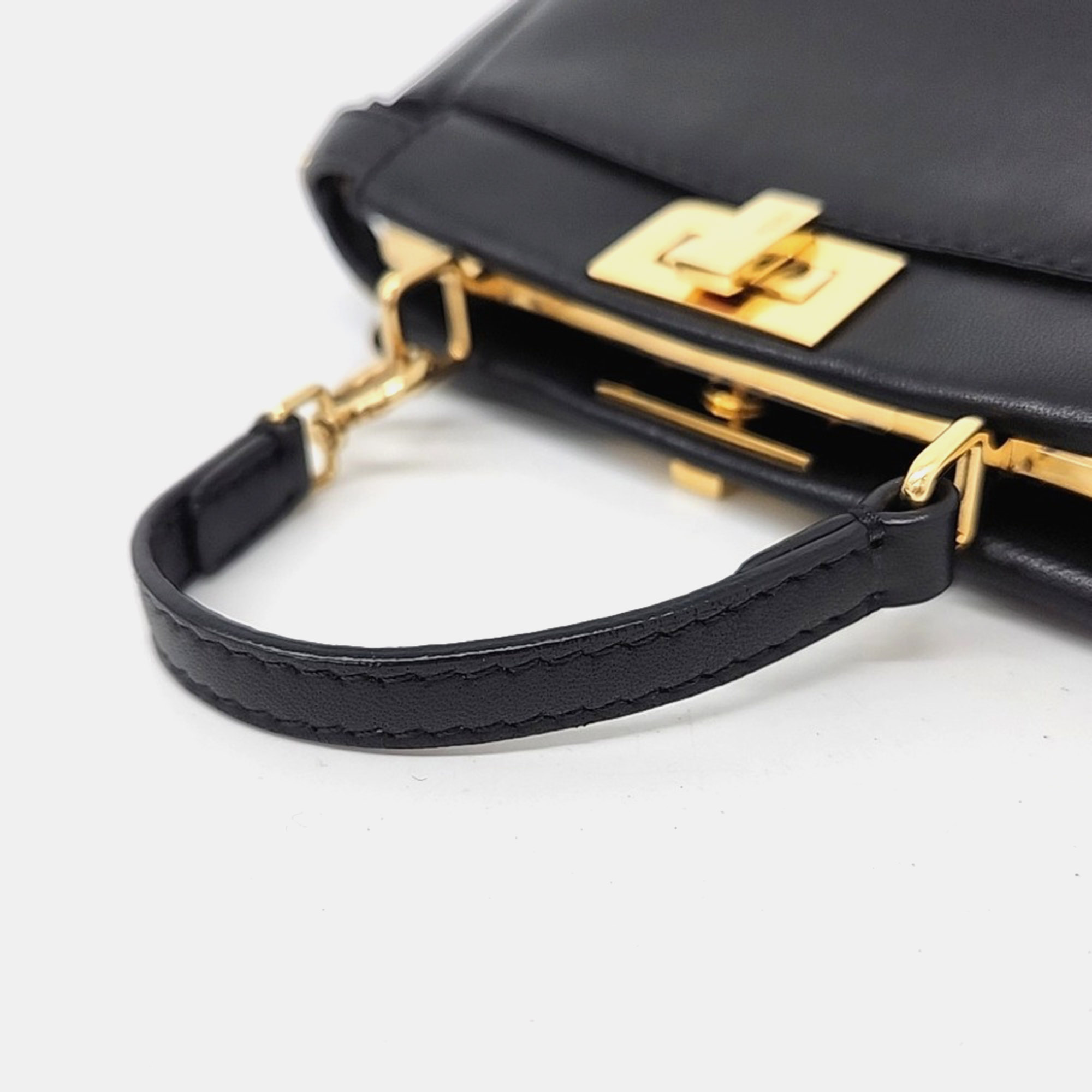 Fendi Black Leather Fendi Micro Peekaboo Bag