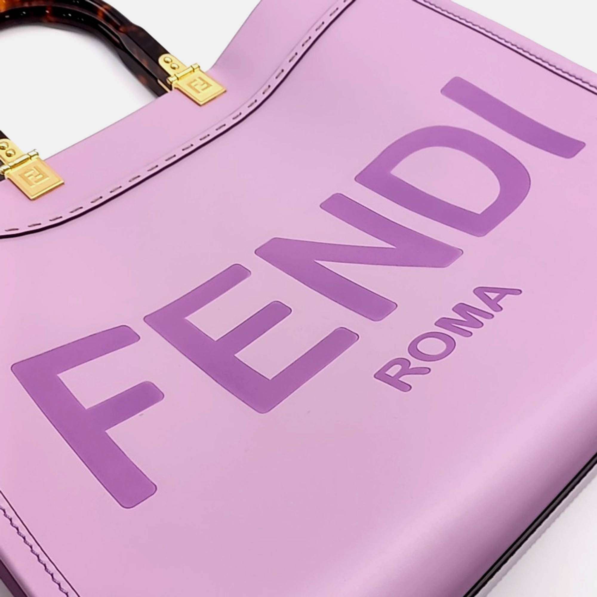 Fendi Purple Leather Fendi Sunshine Tote Bag