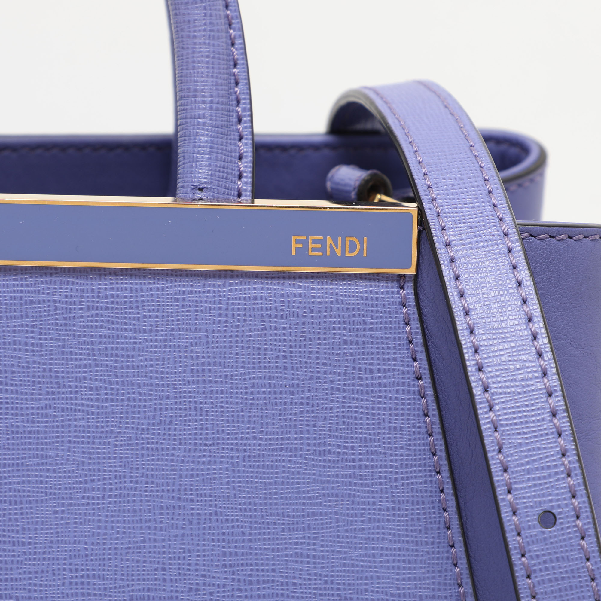 Fendi Purple Leather Small 2Jours Tote