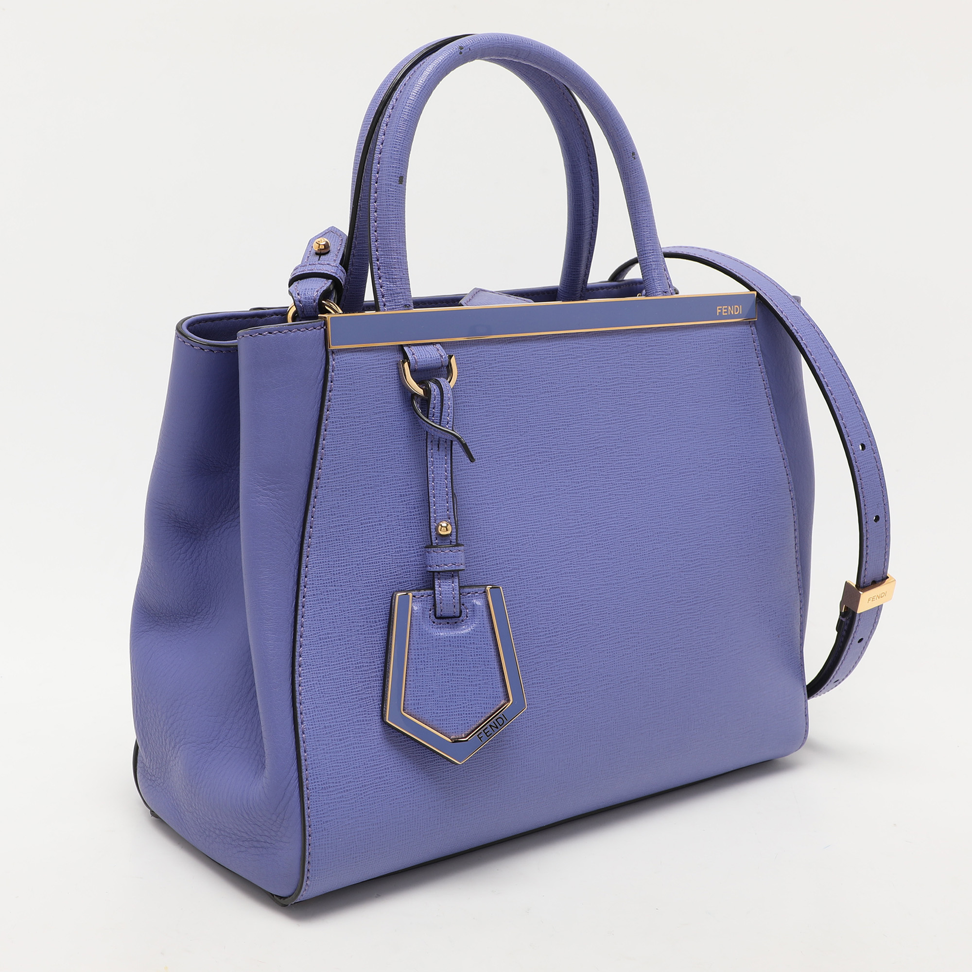 Fendi Purple Leather Small 2Jours Tote