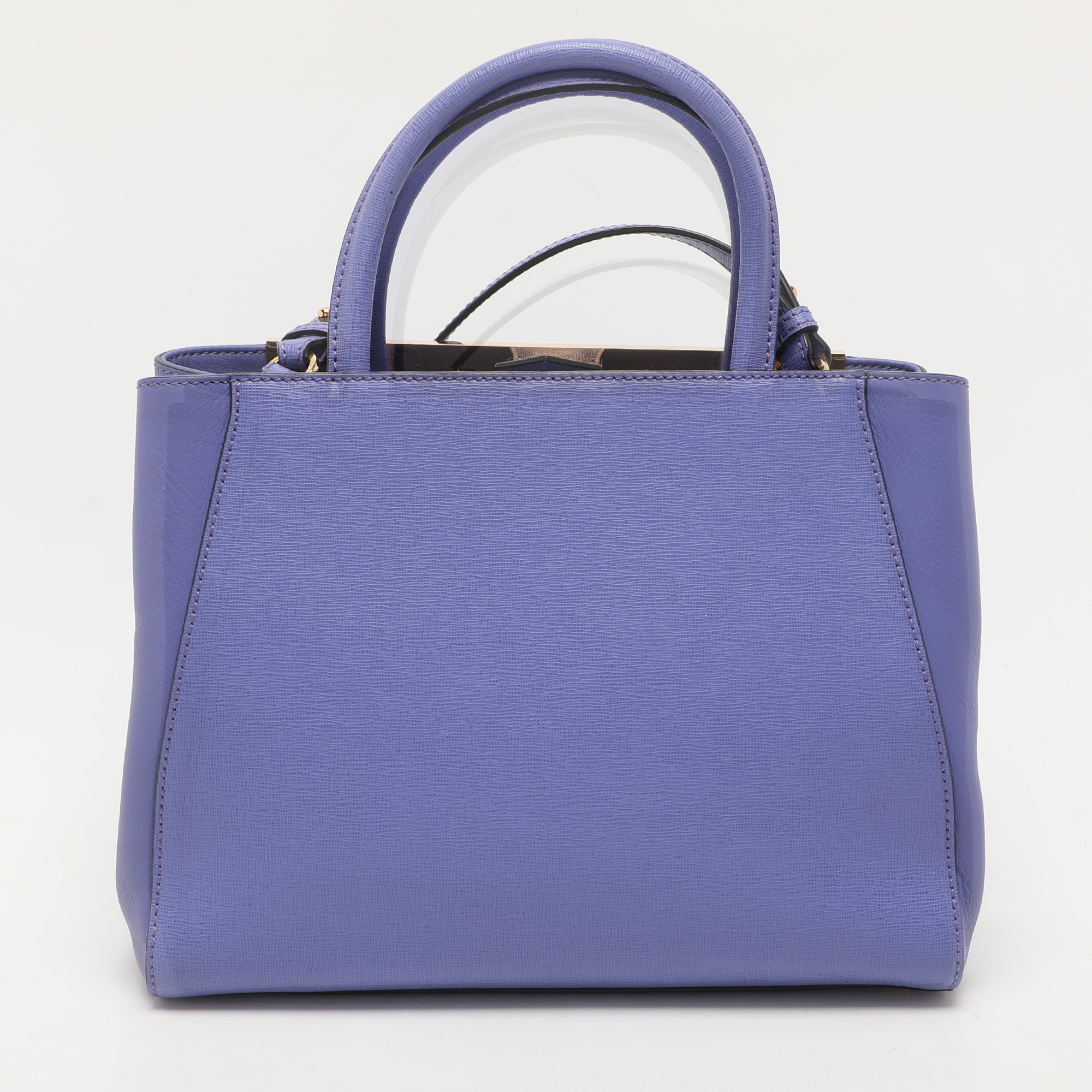 Fendi Purple Leather Small 2Jours Tote