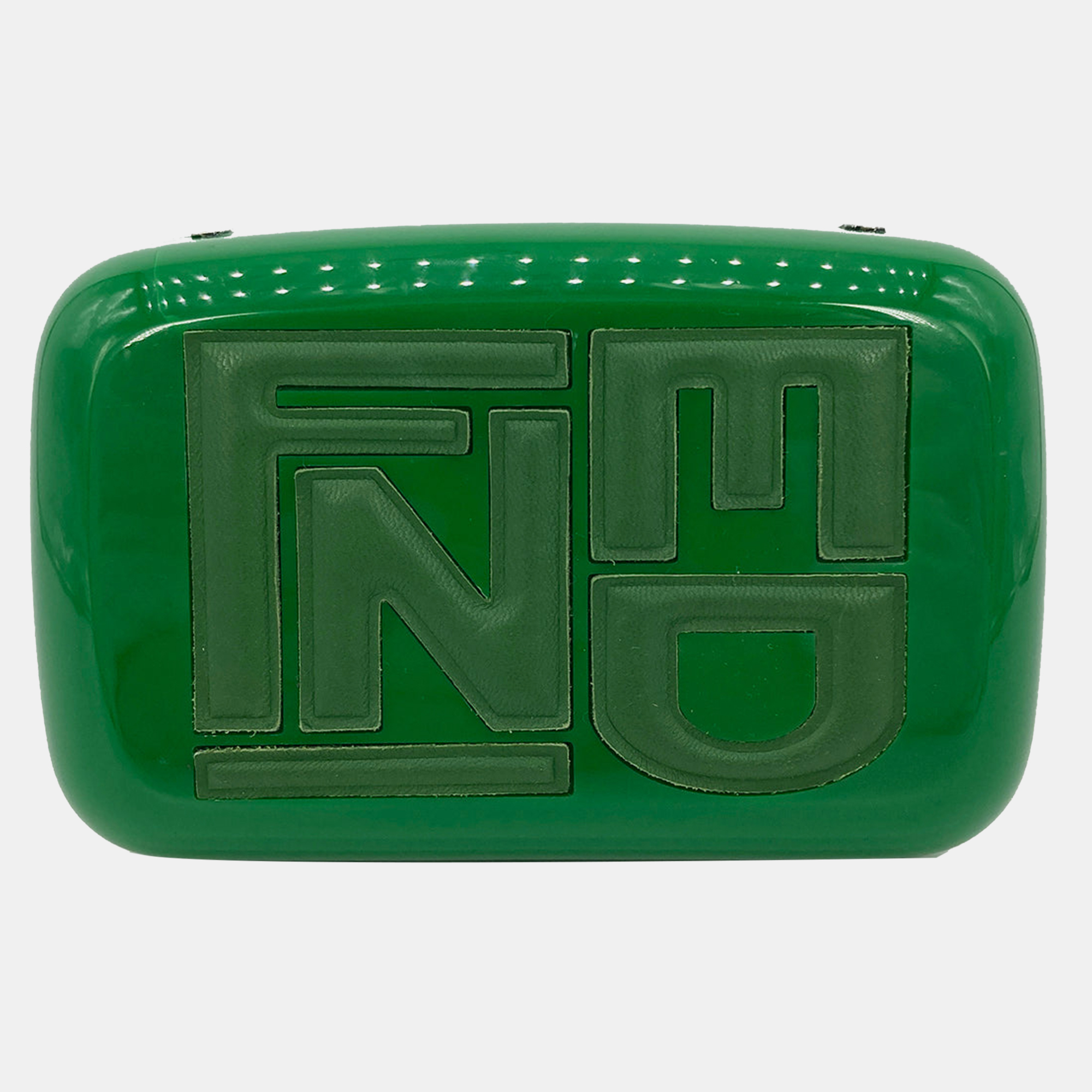 Fendi Green Logo Box Clutch
