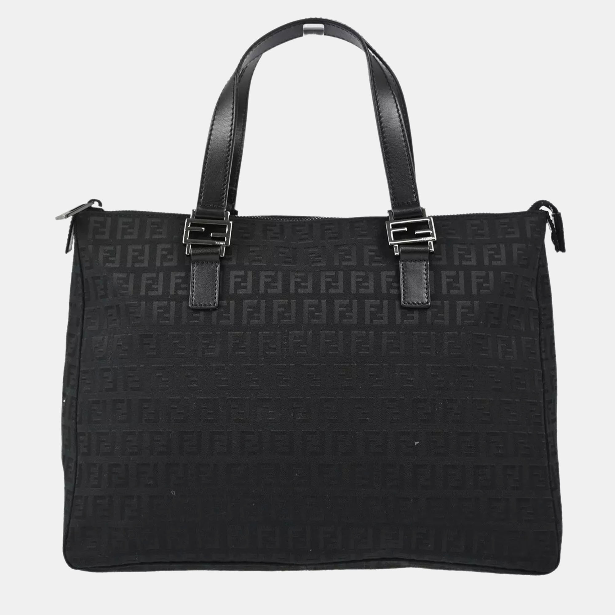 Fendi Black Zucchino Canvas Tote Bag