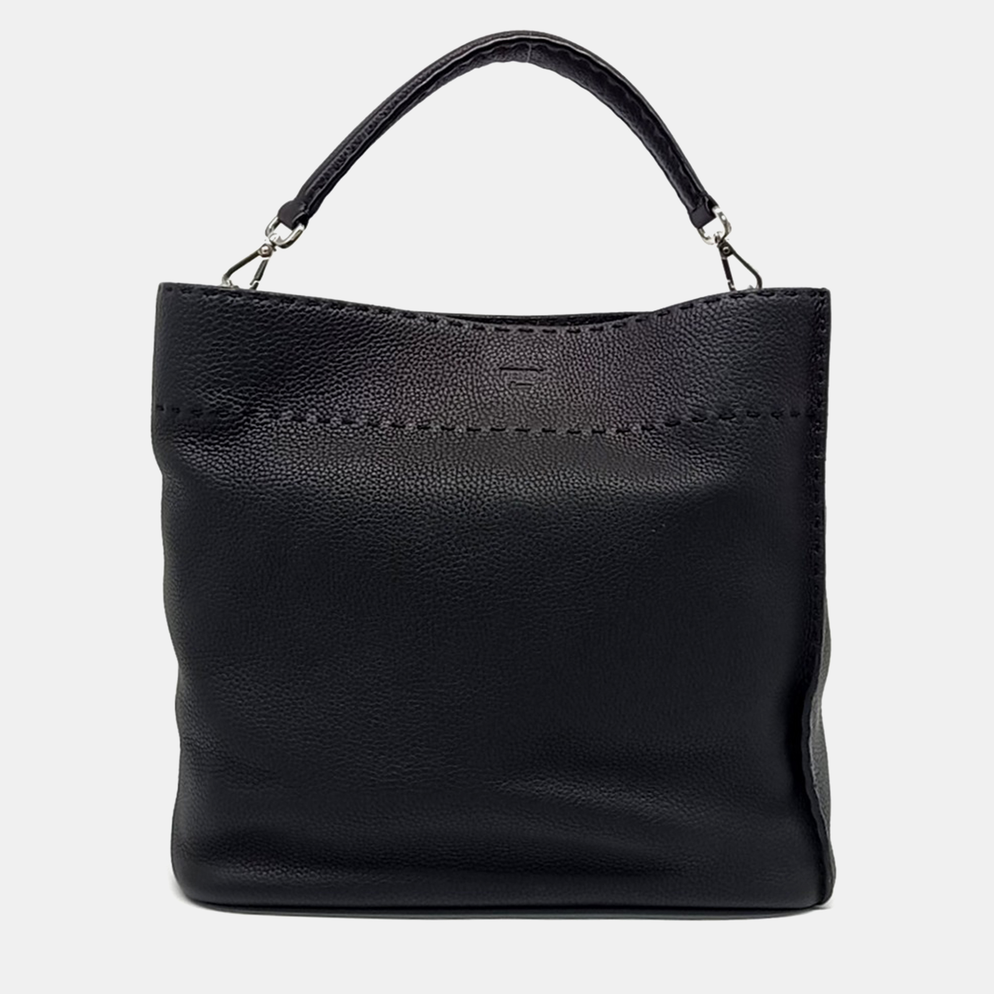 Fendi Black Leather Selleria Anna Bag