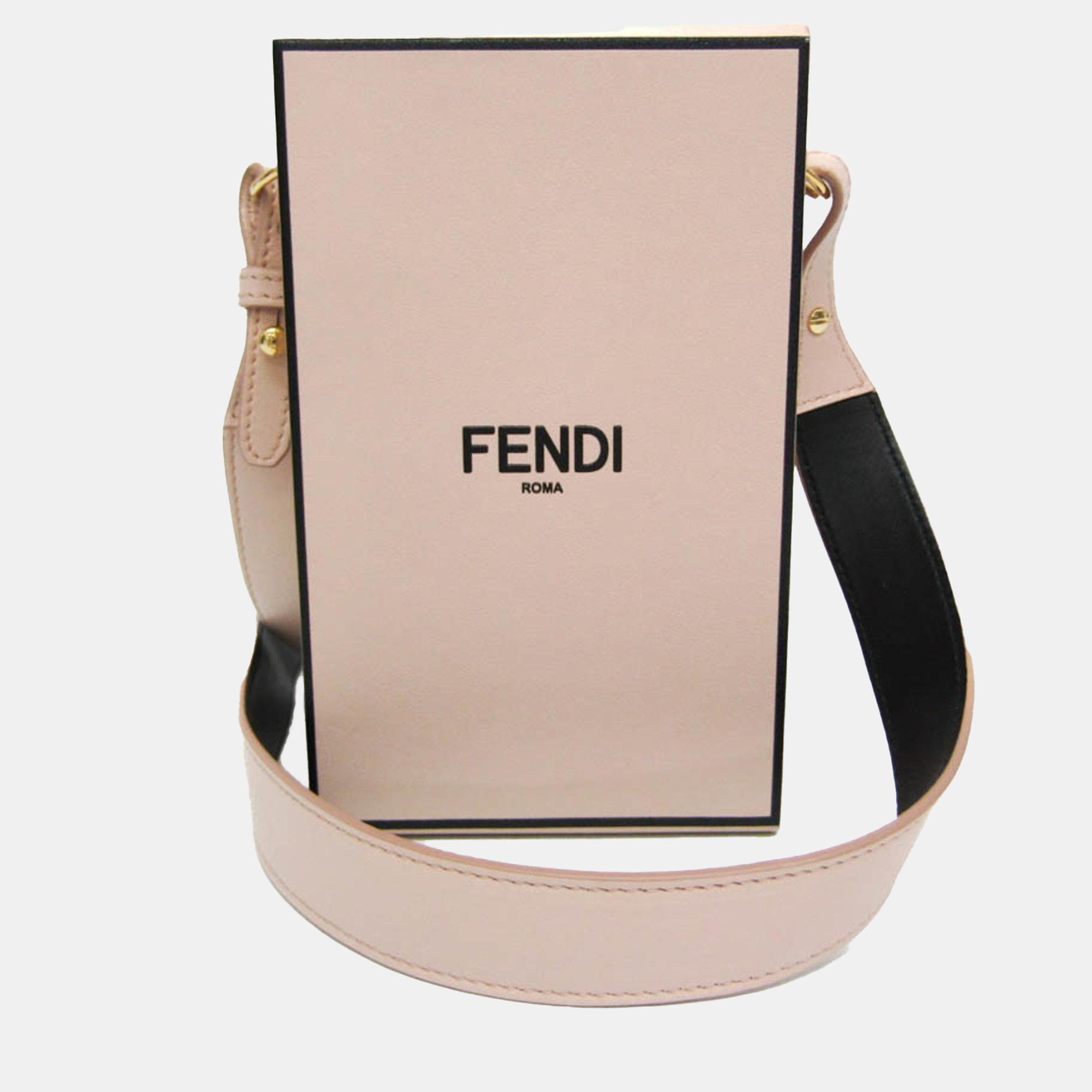 Fendi Pink Leather Box Shoulder Bag