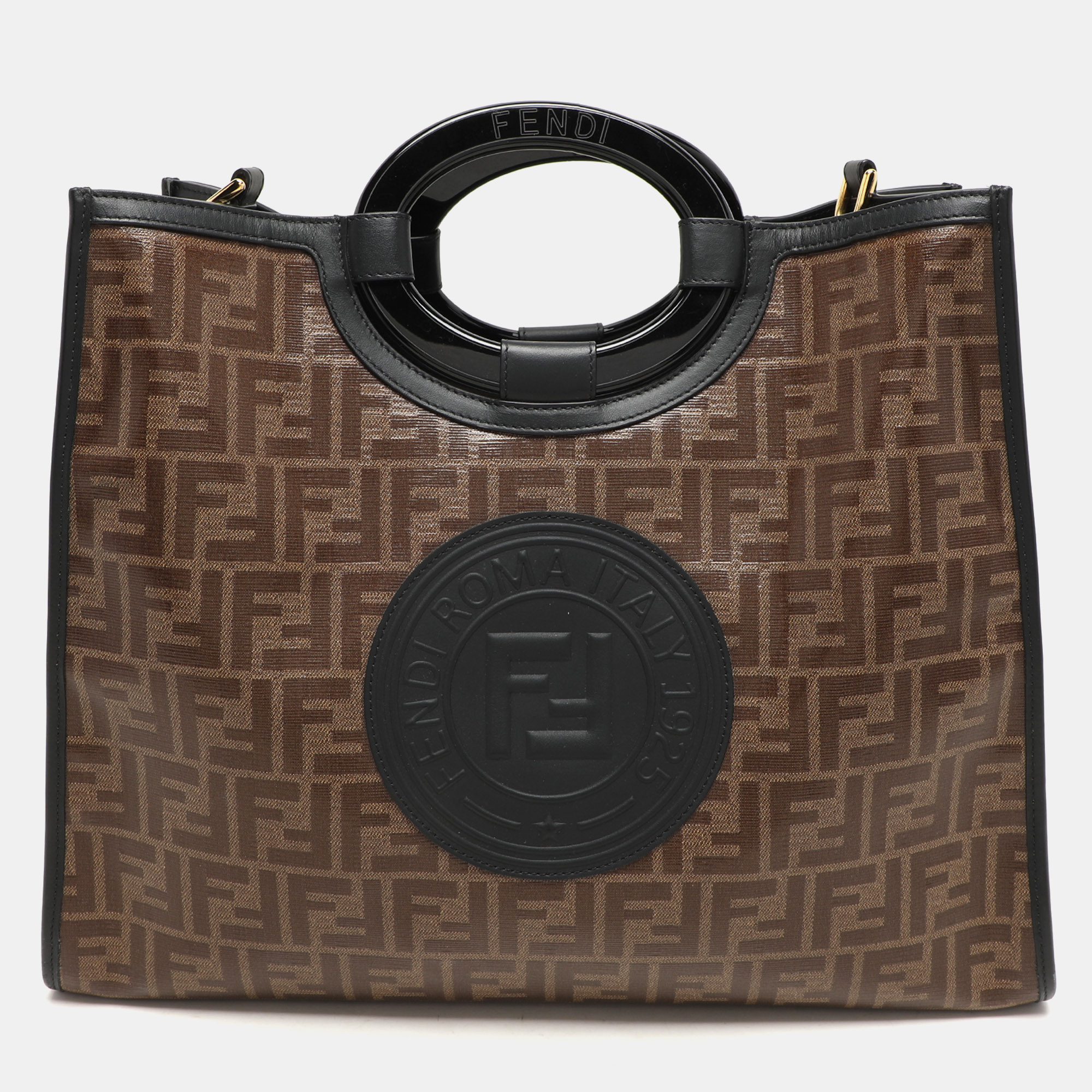 Fendi Tobacco/Black Zucca Coated Canvas and Leather Medium Runaway Shopper Tote, Brown
Fendi Tobacco/Black Zucca Coated Canvas and Leather Medium Runaway Shopper Tote, Brown