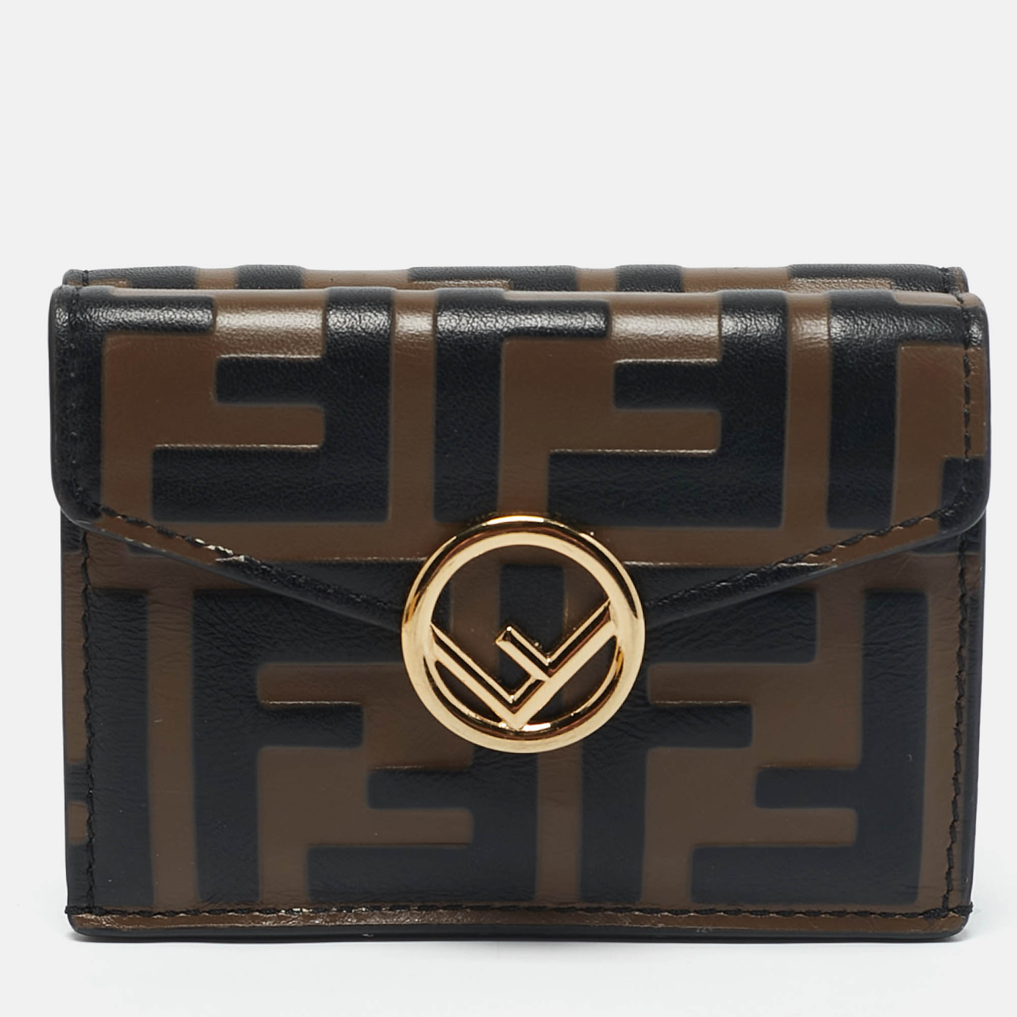 Fendi Tobacco/Black Zucca Leather Micro F Trifold Wallet, Brown
Fendi Tobacco/Black Zucca Leather Micro F Trifold Wallet, Brown