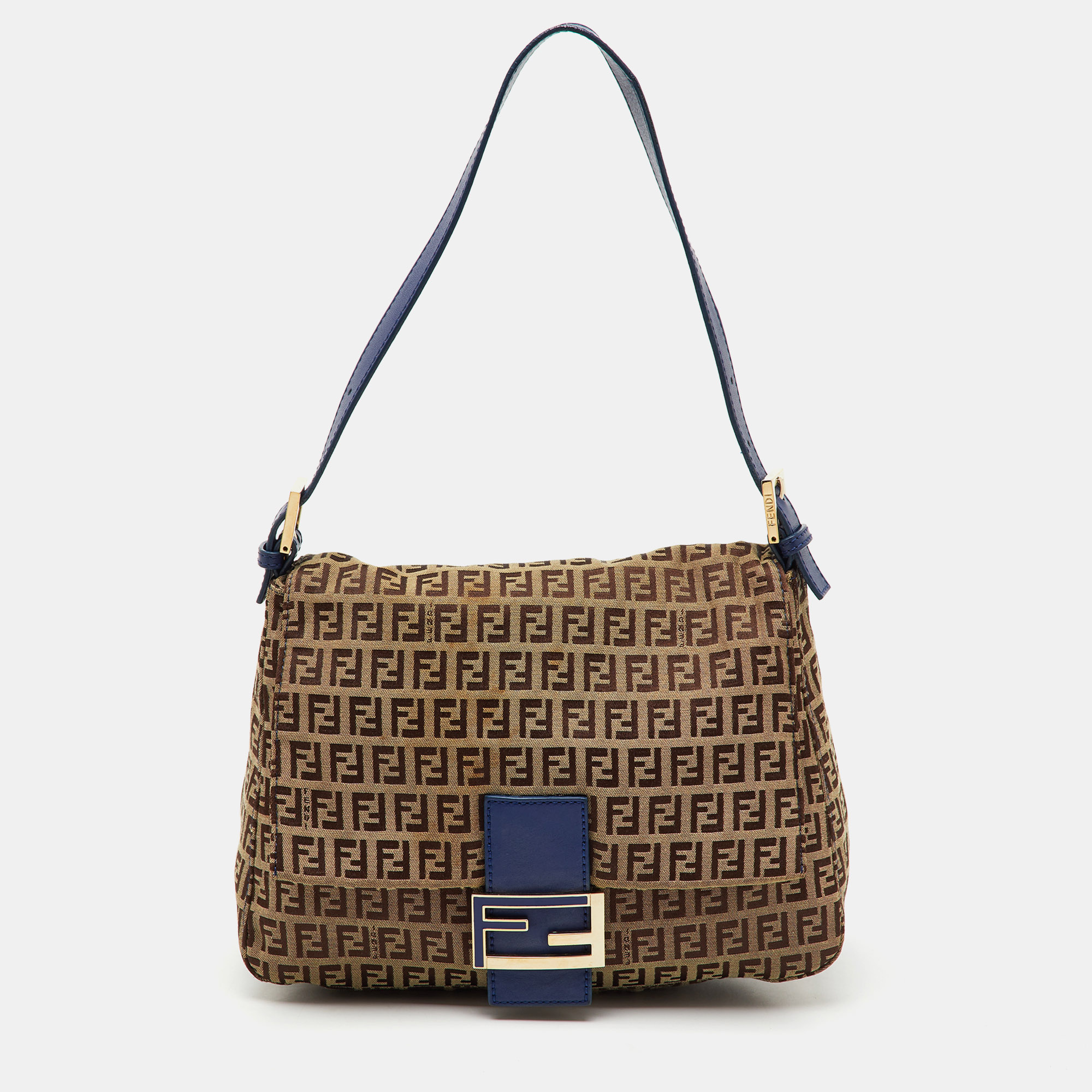 Fendi Brown/Blue Zucchino Canvas and Leather Mama Forever Shoulder Bag
Fendi Brown/Blue Zucchino Canvas and Leather Mama Forever Shoulder Bag