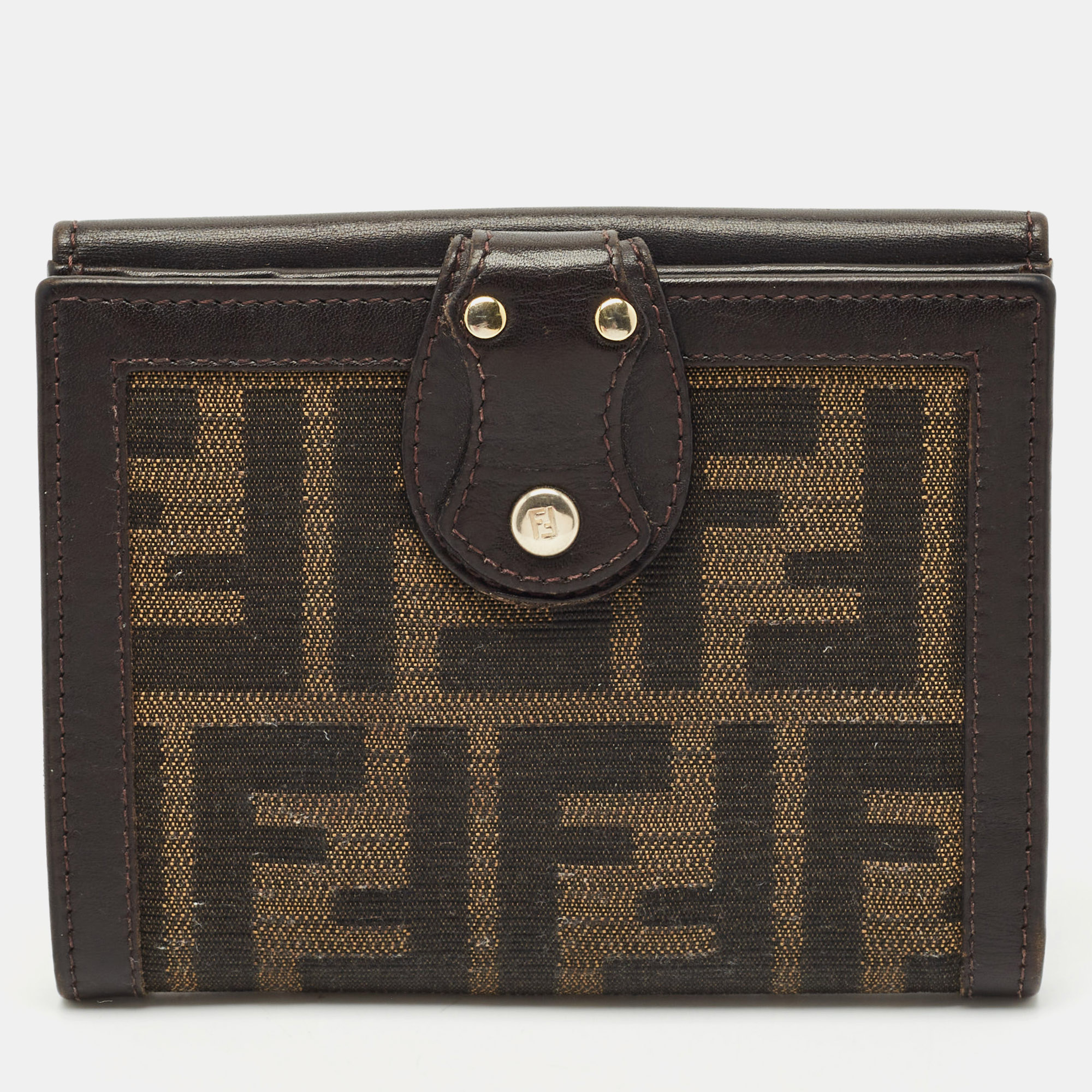 Fendi Tobacco Zucca Canvas and Leather French Flap Wallet, Brown
Fendi Tobacco Zucca Canvas and Leather French Flap Wallet, Brown