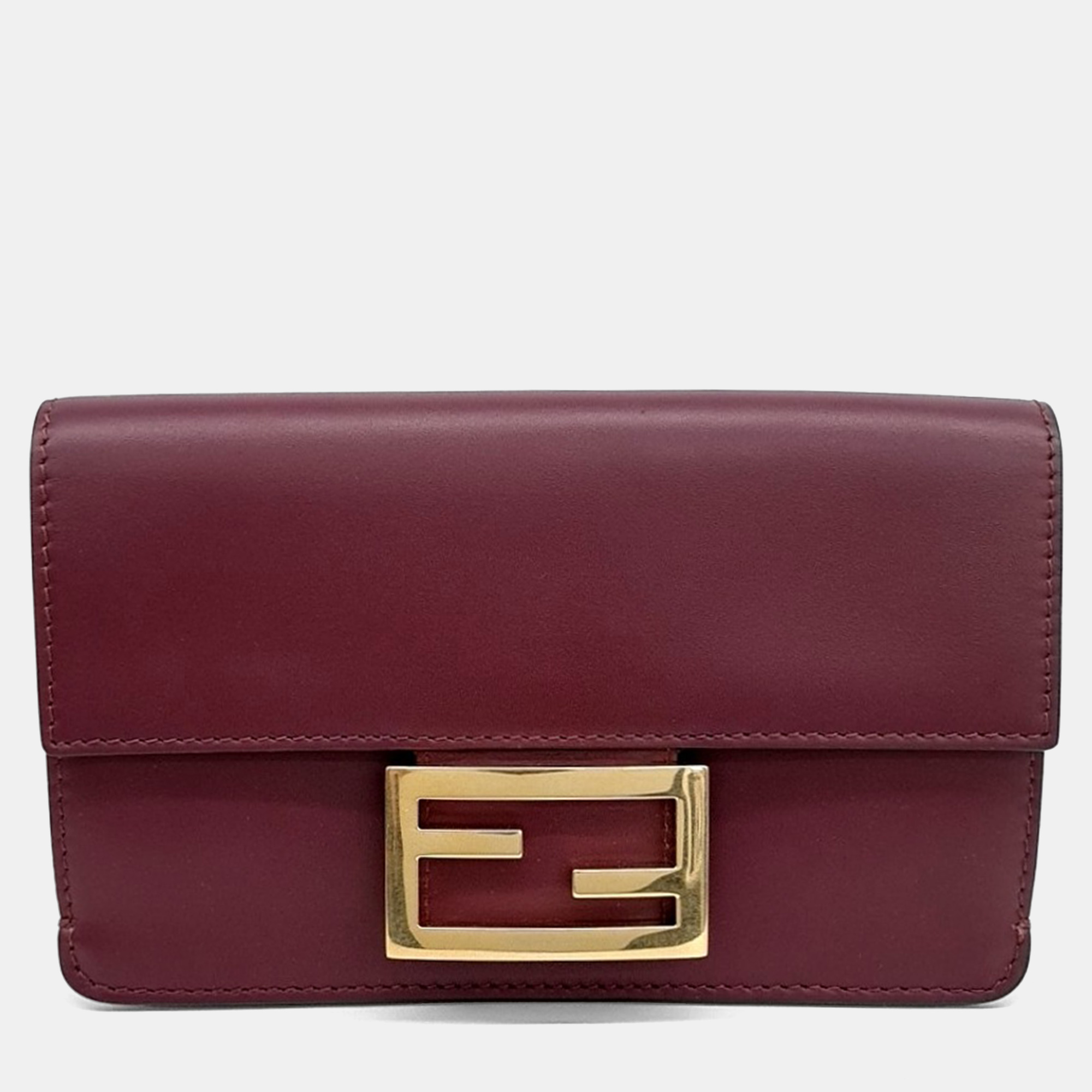 Leather Flat Baguette Bag - Fendi - Modalova