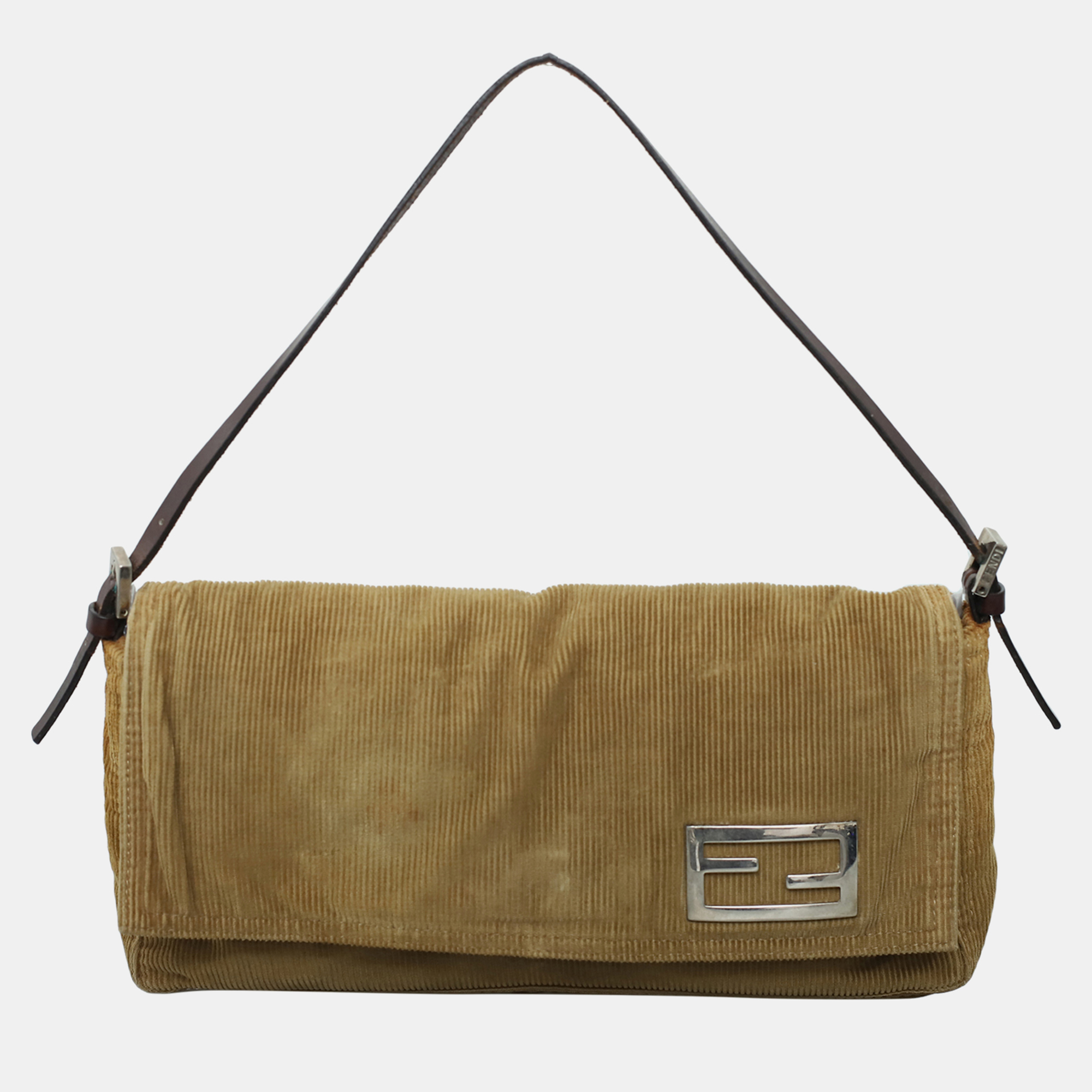 Fendi Baguette Brown Corduroy Bag - Fendi - Modalova