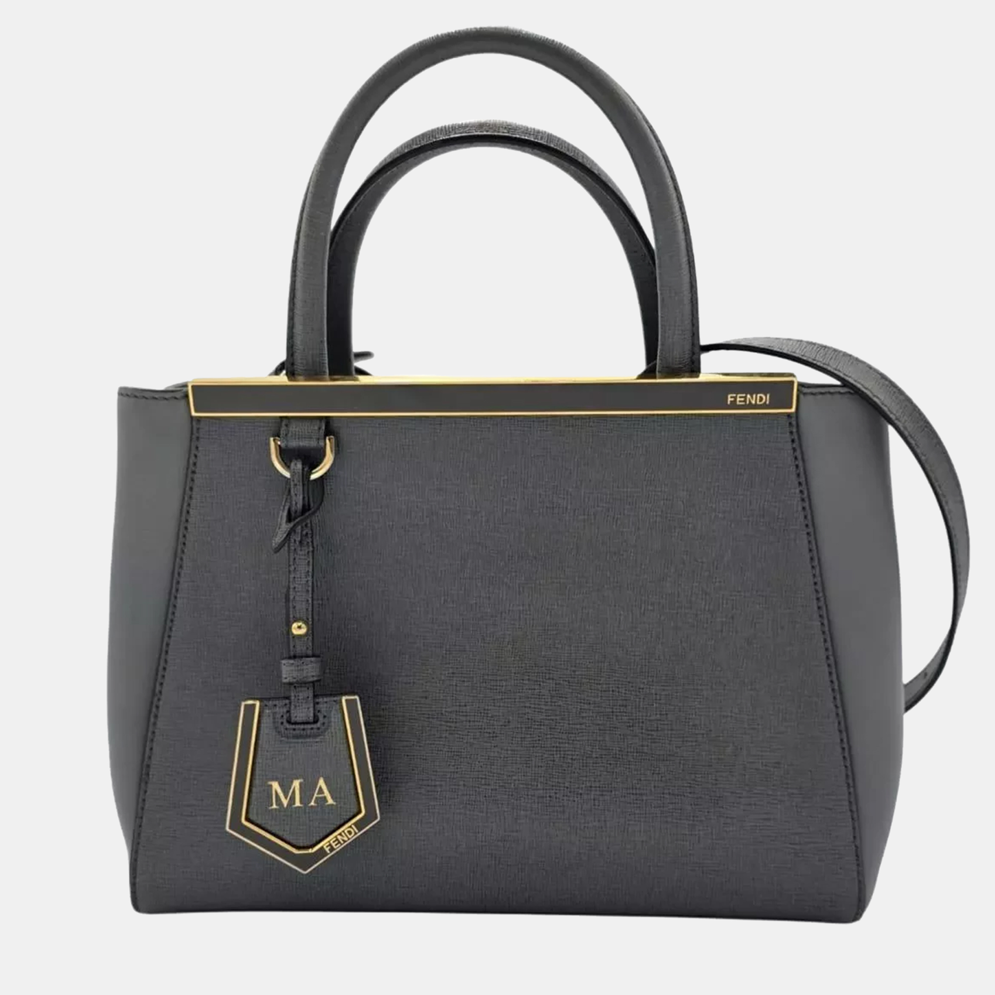 Fendi Petite 2Jours Grey Leather Tote Bag 
Fendi Petite 2Jours Grey Leather Tote Bag
