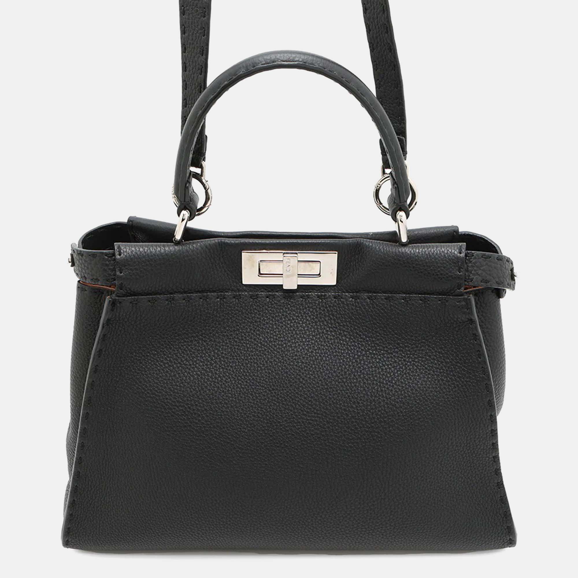 Fendi Selleria Peekaboo Black Leather Tote Bag 
Fendi Selleria Peekaboo Black Leather Tote Bag
