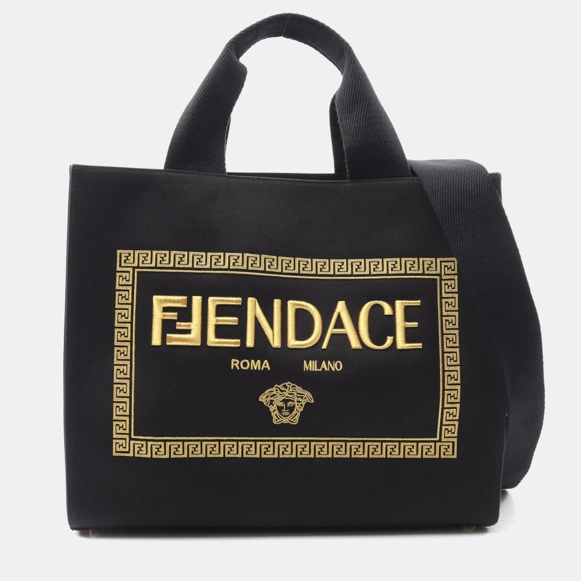 Fendi X Versace Fendace Tote Bag Canvas Black
Fendi X Versace Fendace Tote Bag Canvas Black