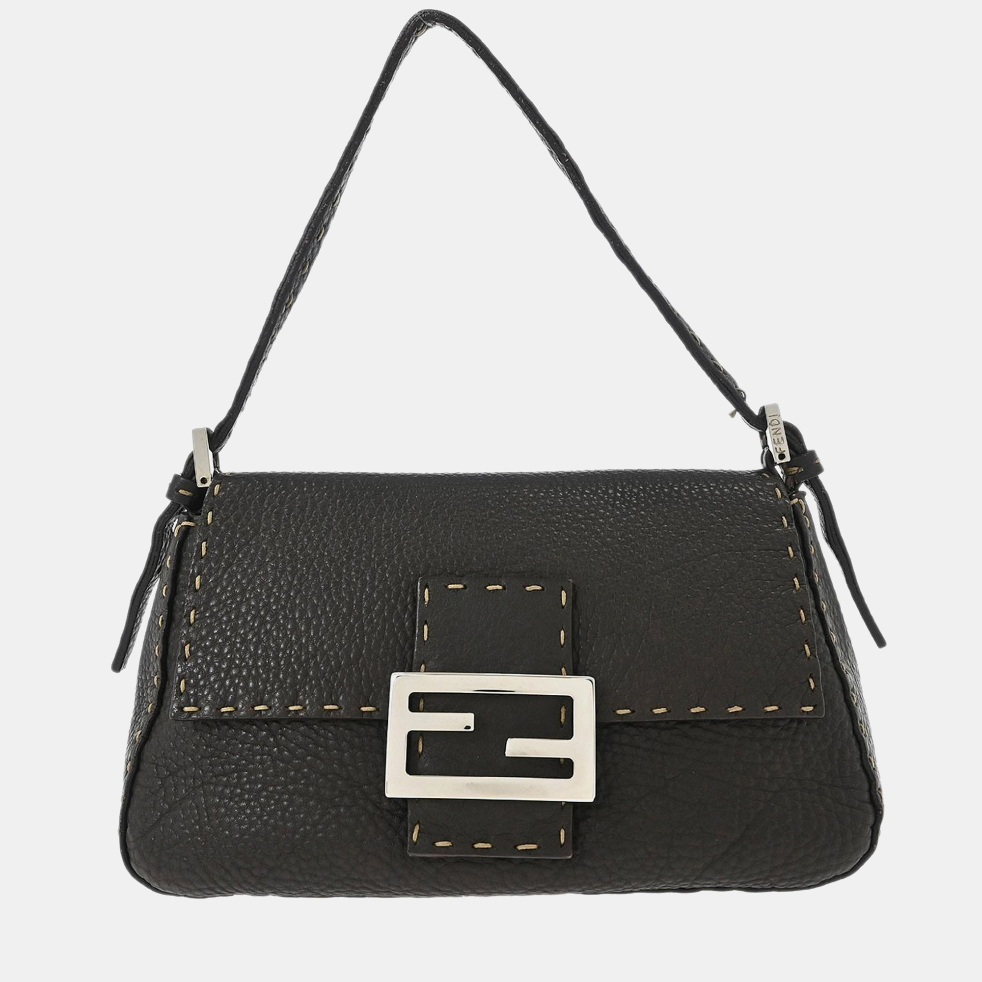 Fendi Dark Brown Leather Stitch Handbag
Fendi Dark Brown Leather Stitch Handbag