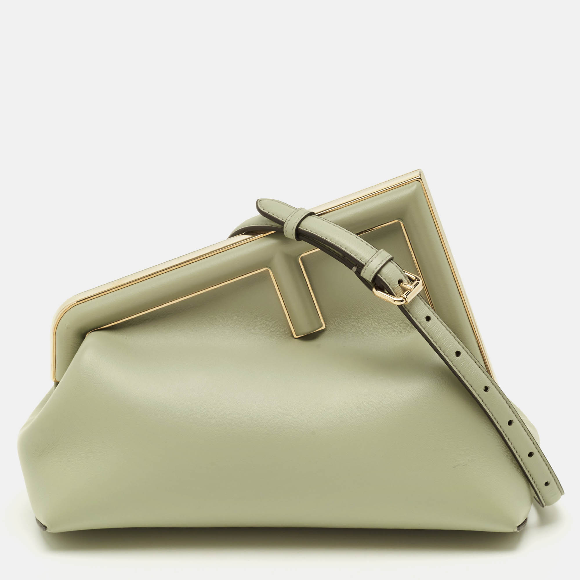 Fendi Midi First Light Green Leather Shoulder Bag
Fendi Midi First Light Green Leather Shoulder Bag