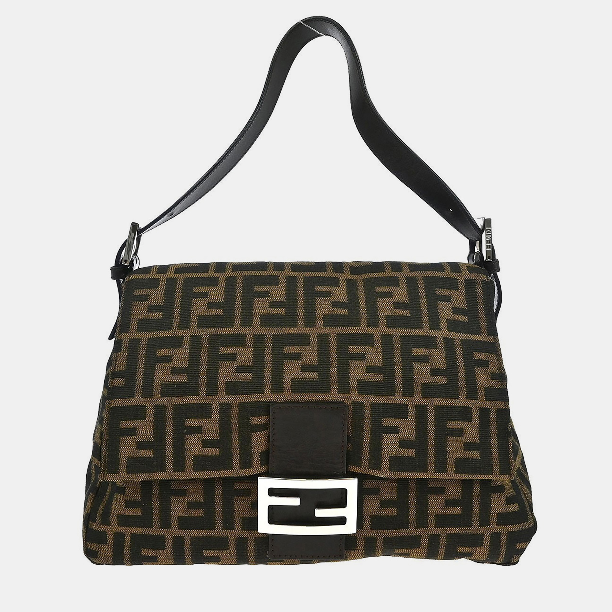 Fendi Zucca Mamma Baguette Brown Canvas Shoulder Bag, Black
Fendi Zucca Mamma Baguette Brown Canvas Shoulder Bag, Black